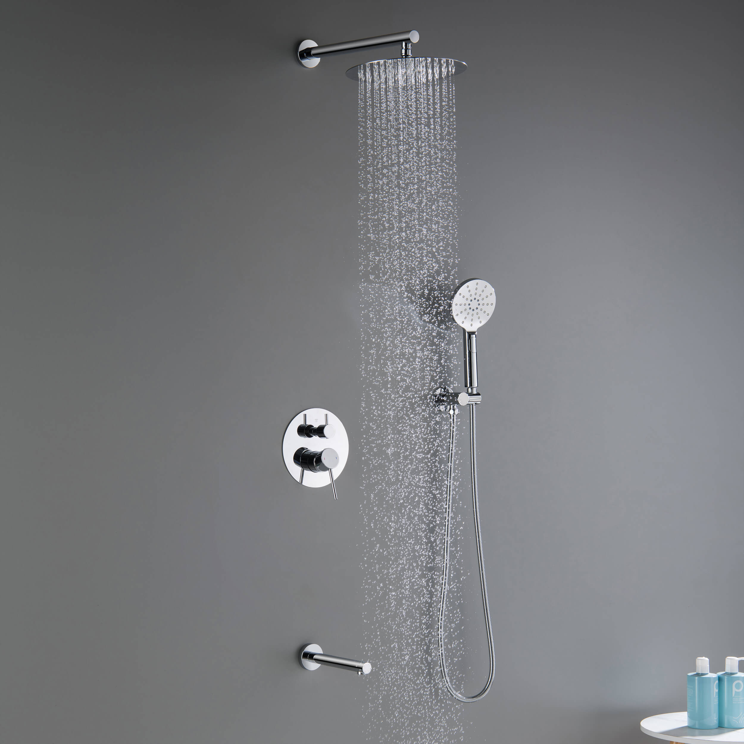 Halo Pressure Balanced 3-Function Wall Mount Shower System with Rough-In Valve - CSF-4004