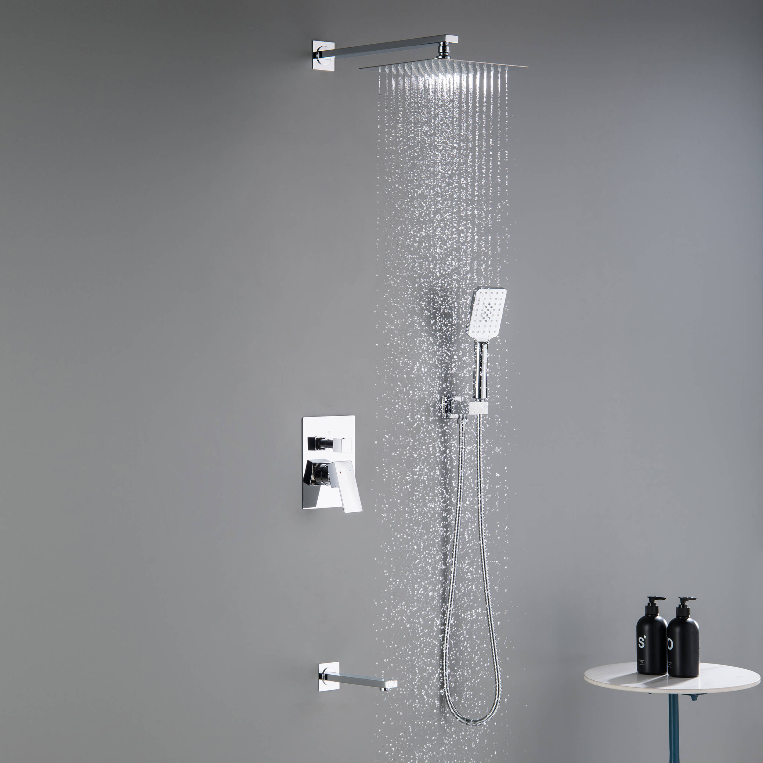Quadra Pressure Balanced 3-Function Wall Mount Shower System with Rough-In Valve - CSF-4006