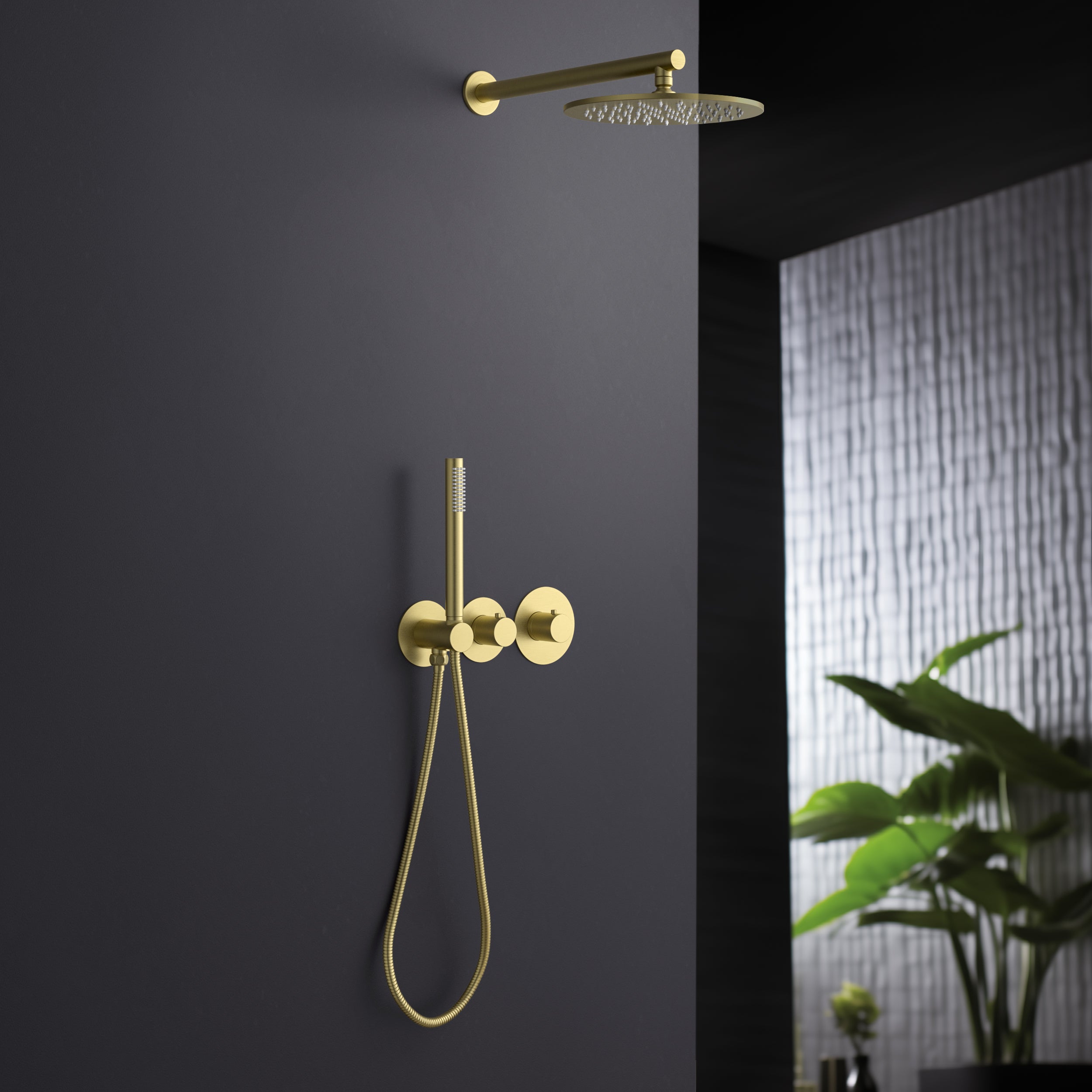 Halo 2-Function Thermostatic Wall Mount Shower System with Rough-in Valve - CSF-4010