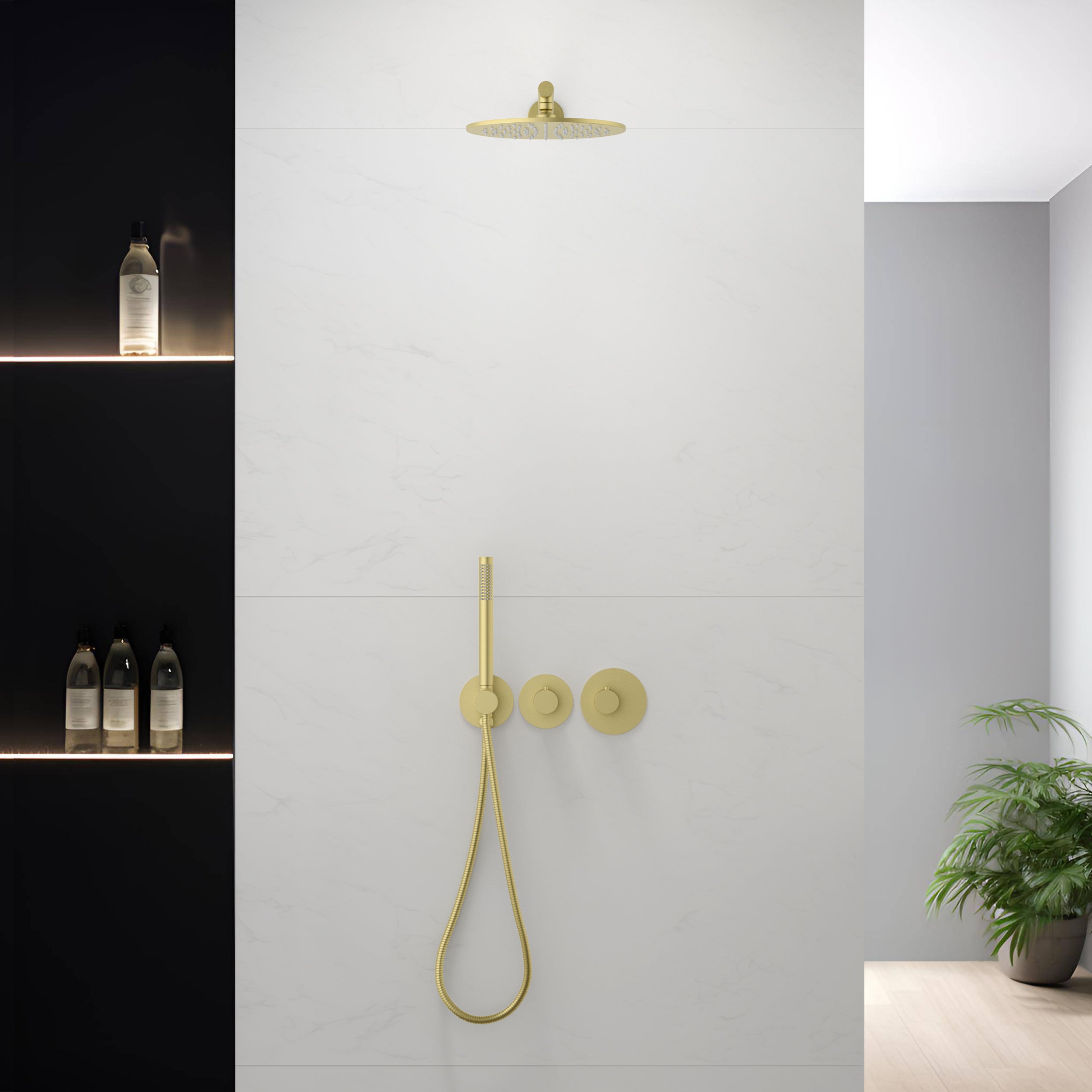 Halo 2-Function Thermostatic Wall Mount Shower System with Rough-in Valve - CSF-4010