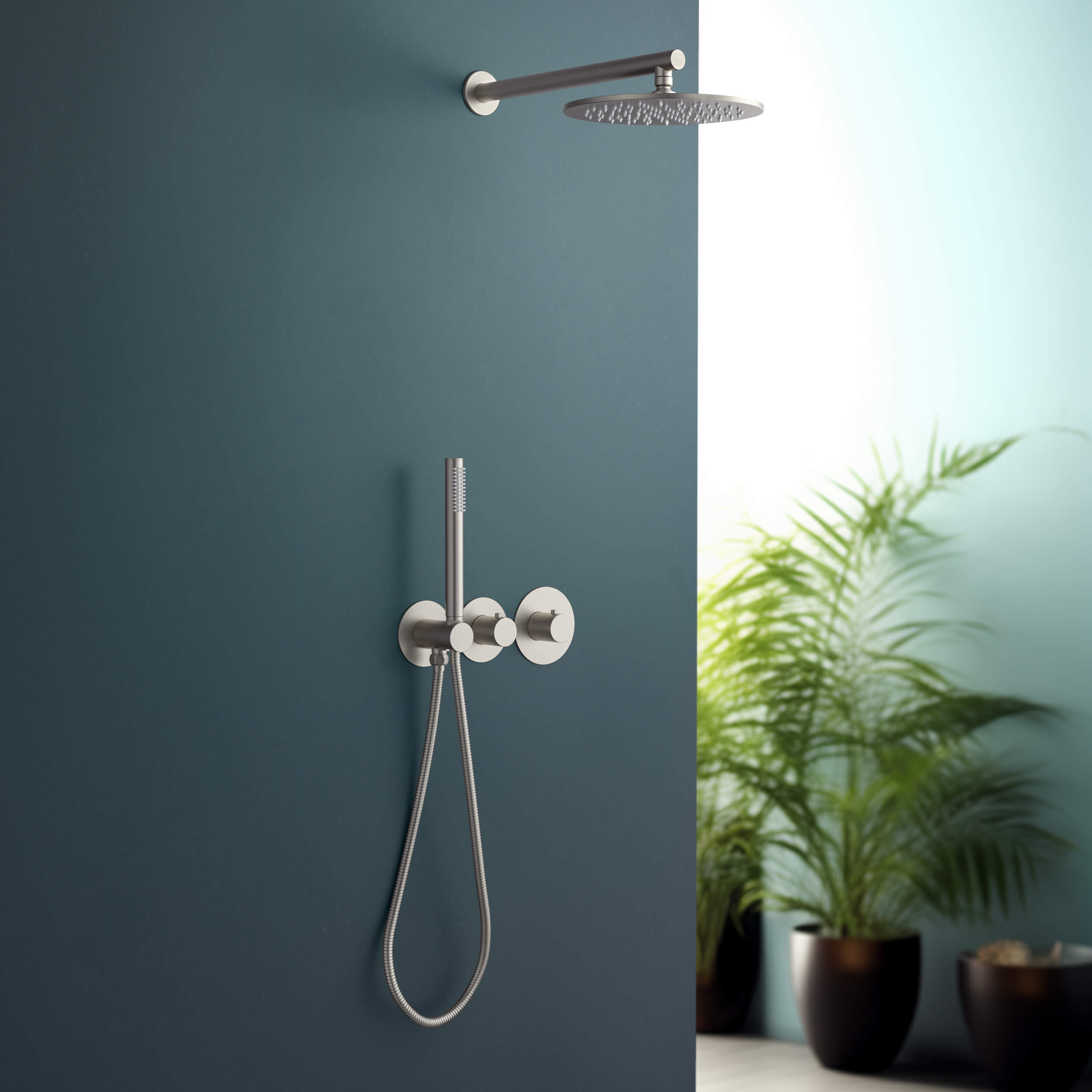 Halo 2-Function Thermostatic Wall Mount Shower System with Rough-in Valve - CSF-4010