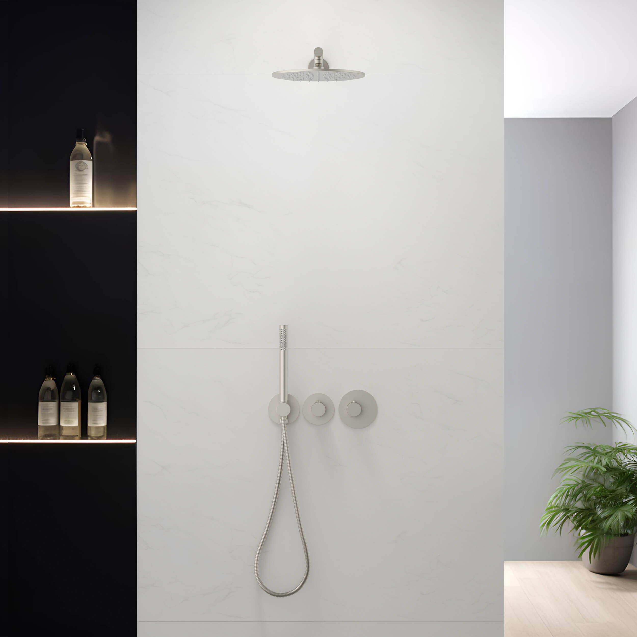 Halo 2-Function Thermostatic Wall Mount Shower System with Rough-in Valve - CSF-4010
