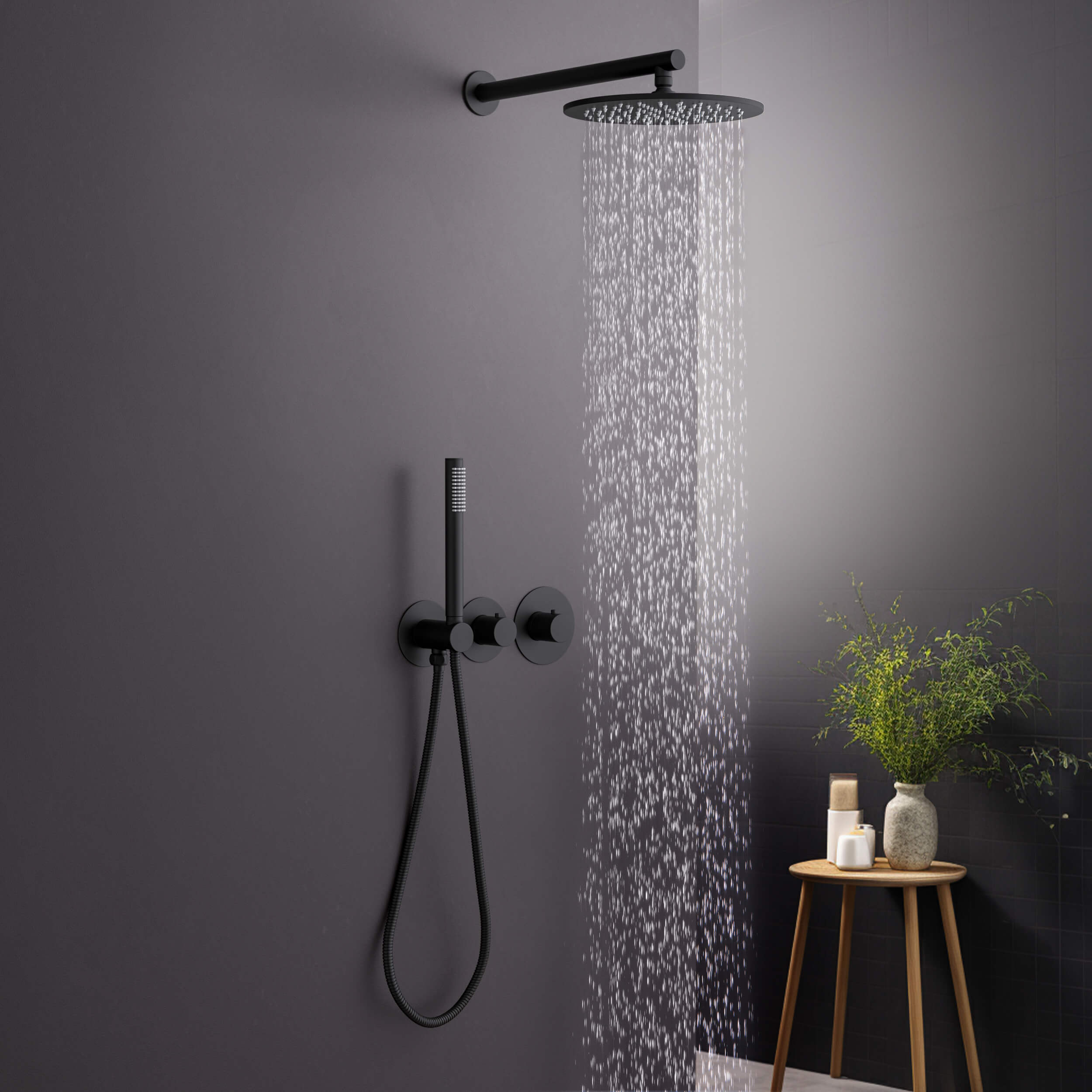 Halo 2-Function Thermostatic Wall Mount Shower System with Rough-in Valve - CSF-4010