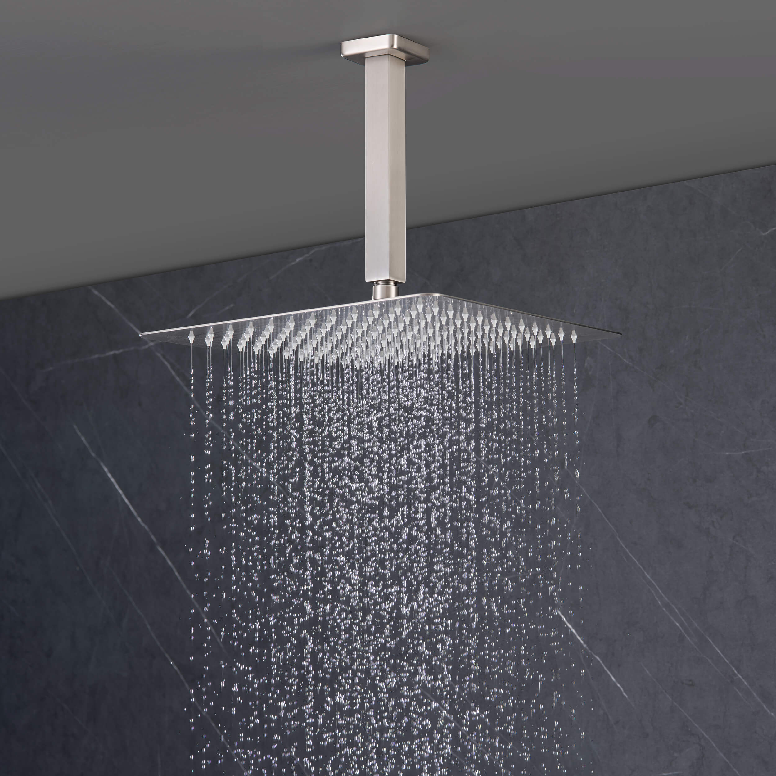 Quadra Pressure Balanced 3-Function Ceiling Mount Shower System with Rough-In Valve - CSF-4013