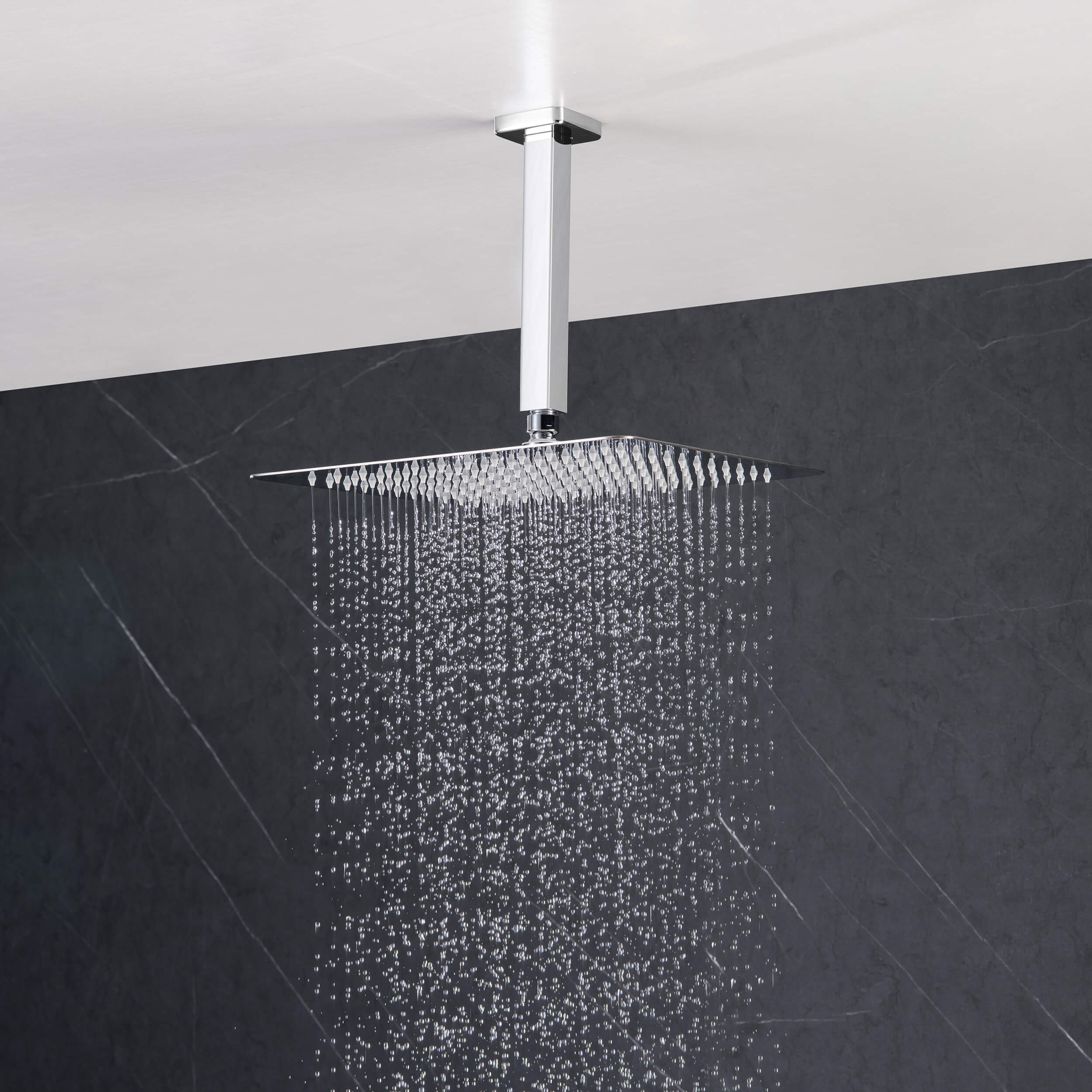 Quadra Pressure Balanced 3-Function Ceiling Mount Shower System with Rough-In Valve - CSF-4013