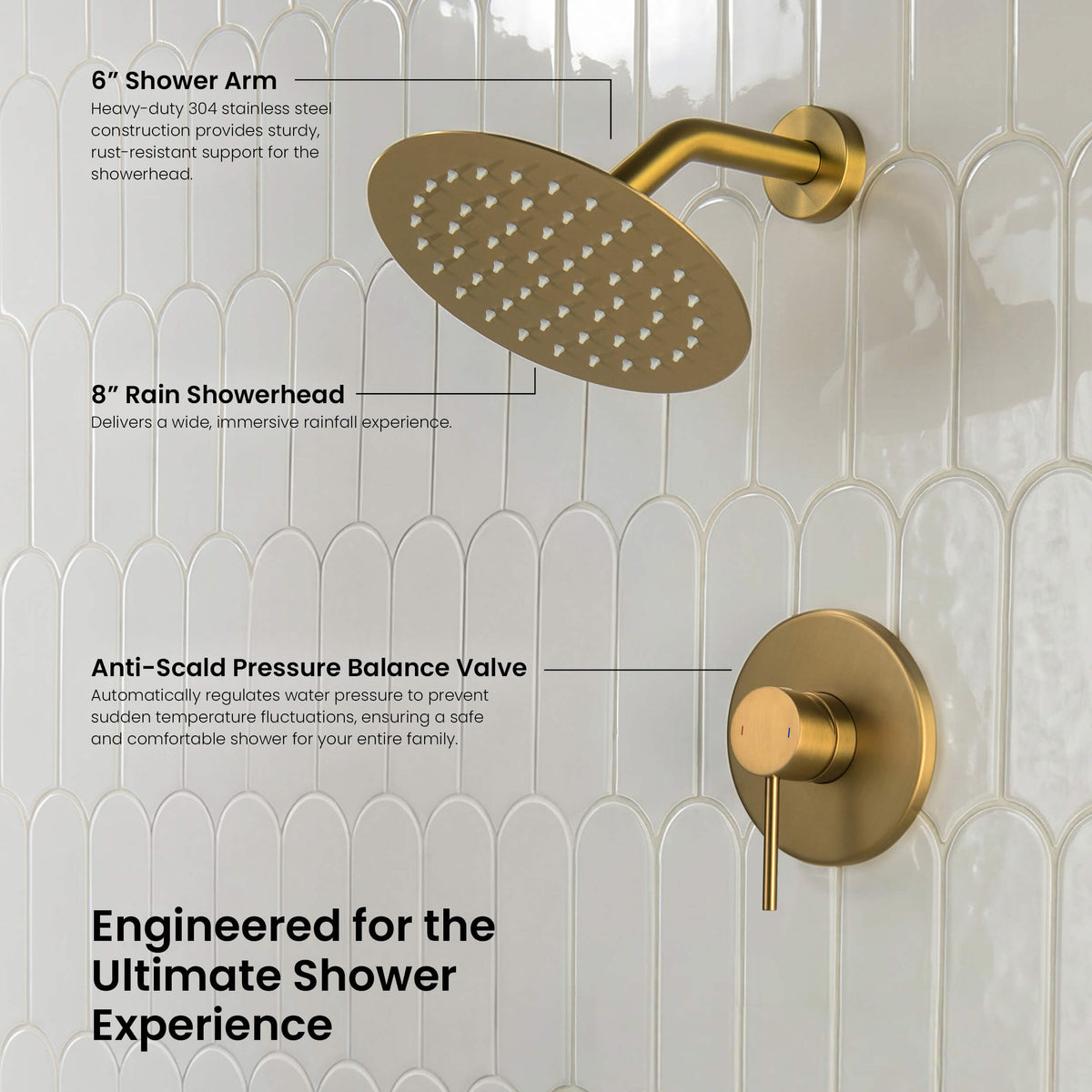 Halo Single Function Pressure Balanced Complete Shower Faucet Set - CSF-4015