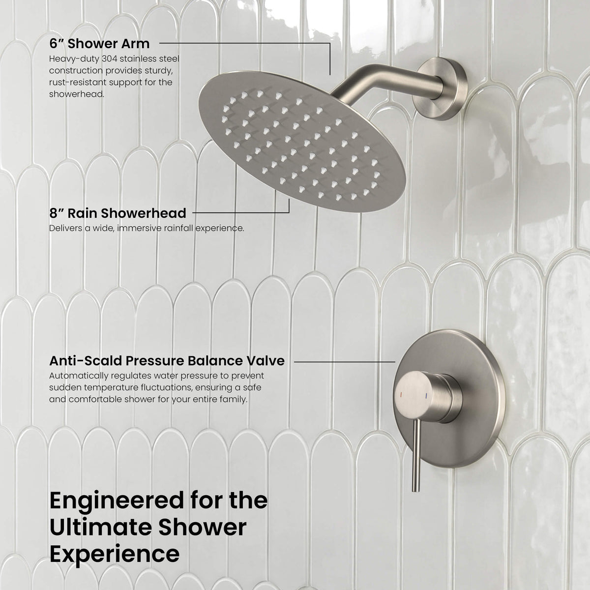 Halo Single Function Pressure Balanced Complete Shower Faucet Set - CSF-4015