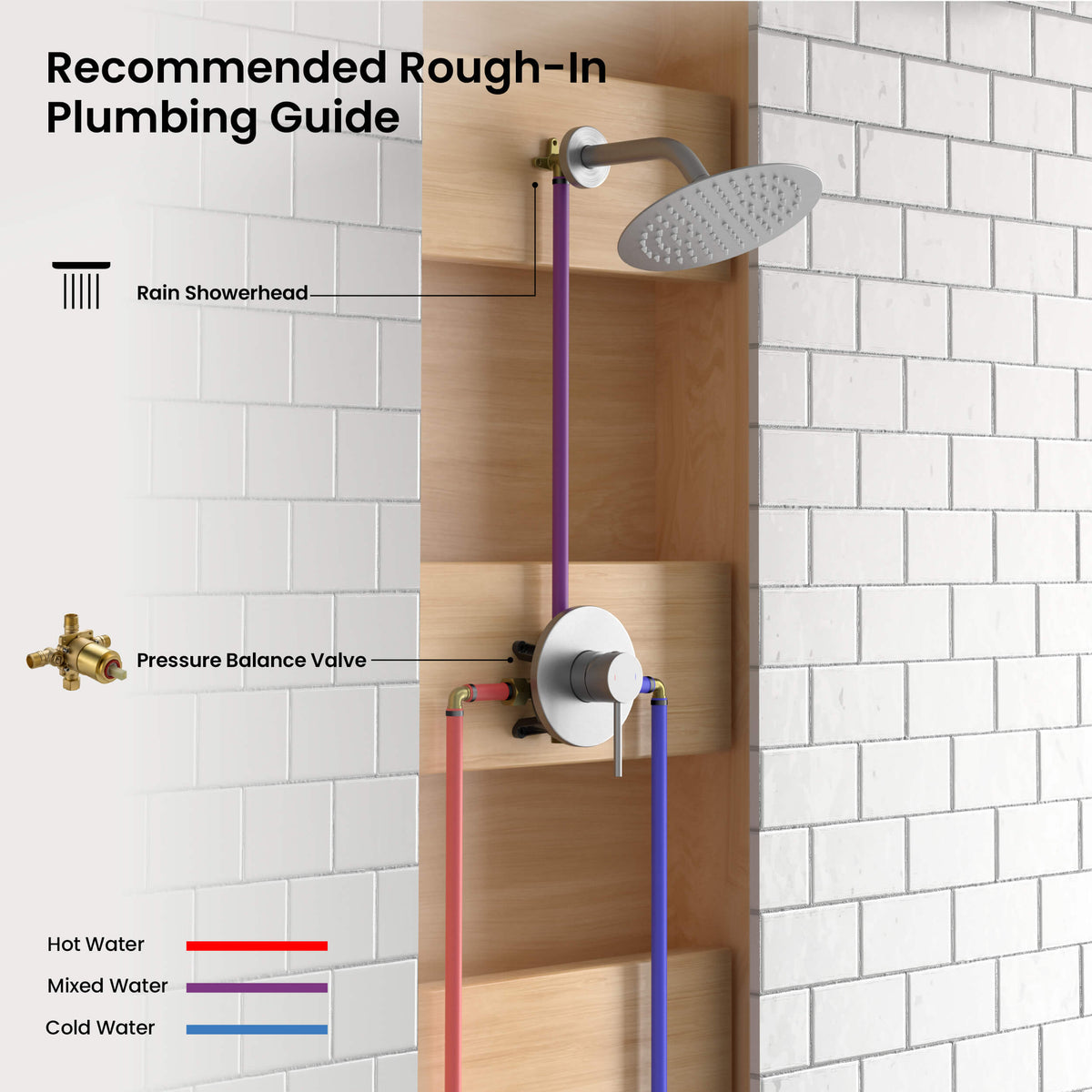 Halo Single Function Pressure Balanced Complete Shower Faucet Set - CSF-4015