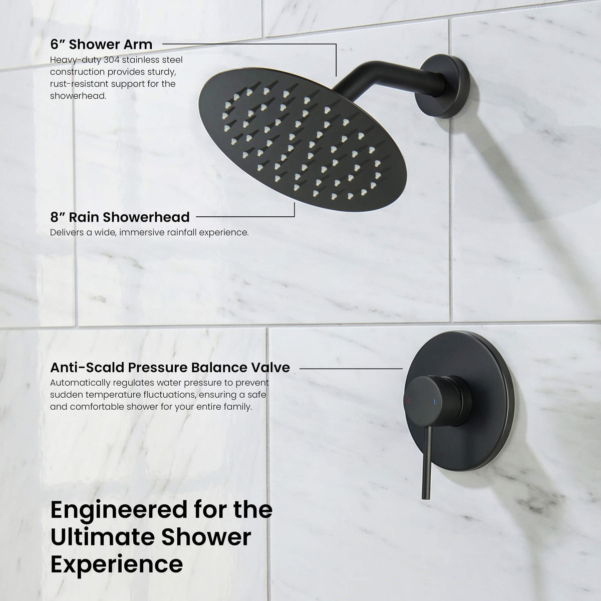 Halo Single Function Pressure Balanced Complete Shower Faucet Set - CSF-4015