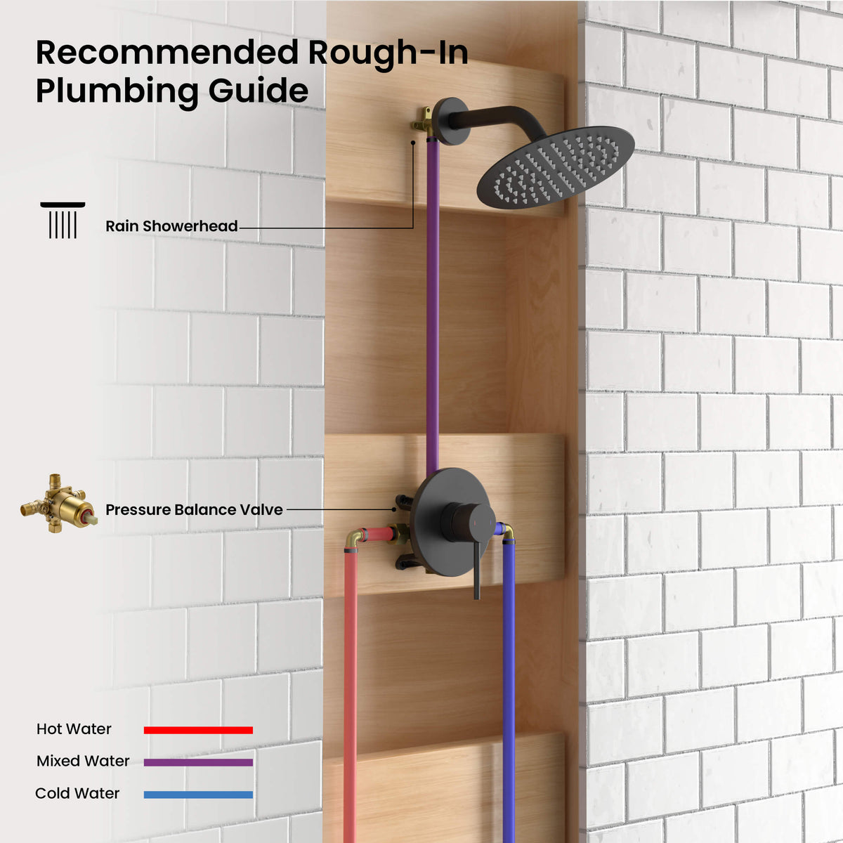 Halo Single Function Pressure Balanced Complete Shower Faucet Set - CSF-4015