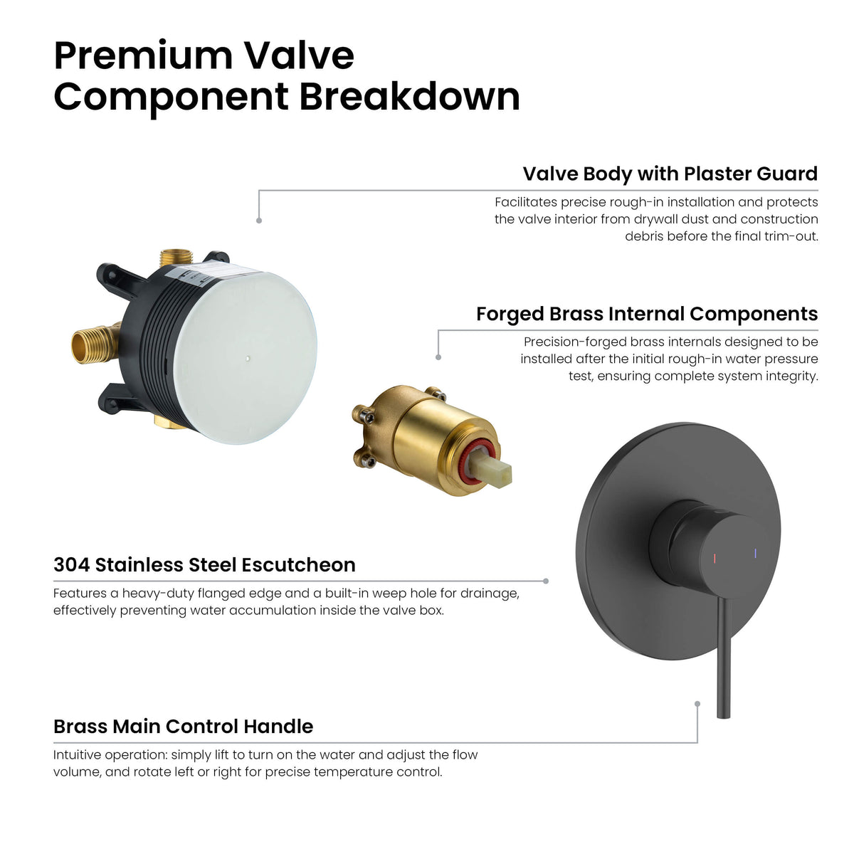 Halo Single Function Pressure Balanced Complete Shower Faucet Set - CSF-4015