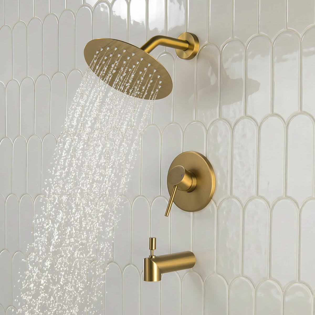Halo Single Function Pressure Balanced Complete Shower Faucet Set with Tub Spout - CSF-4016