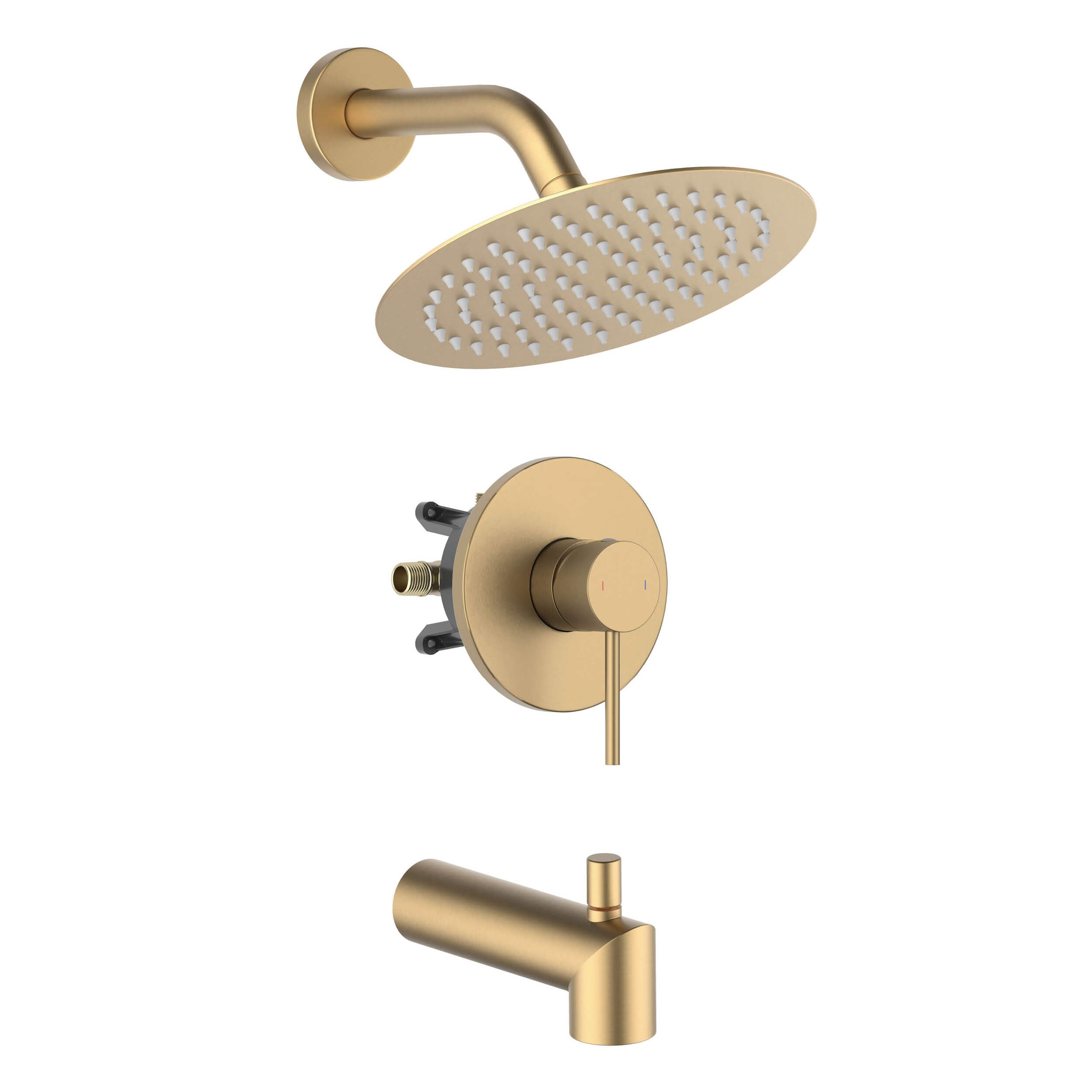 Halo Single Function Pressure Balanced Complete Shower Faucet Set with Tub Spout - CSF-4016
