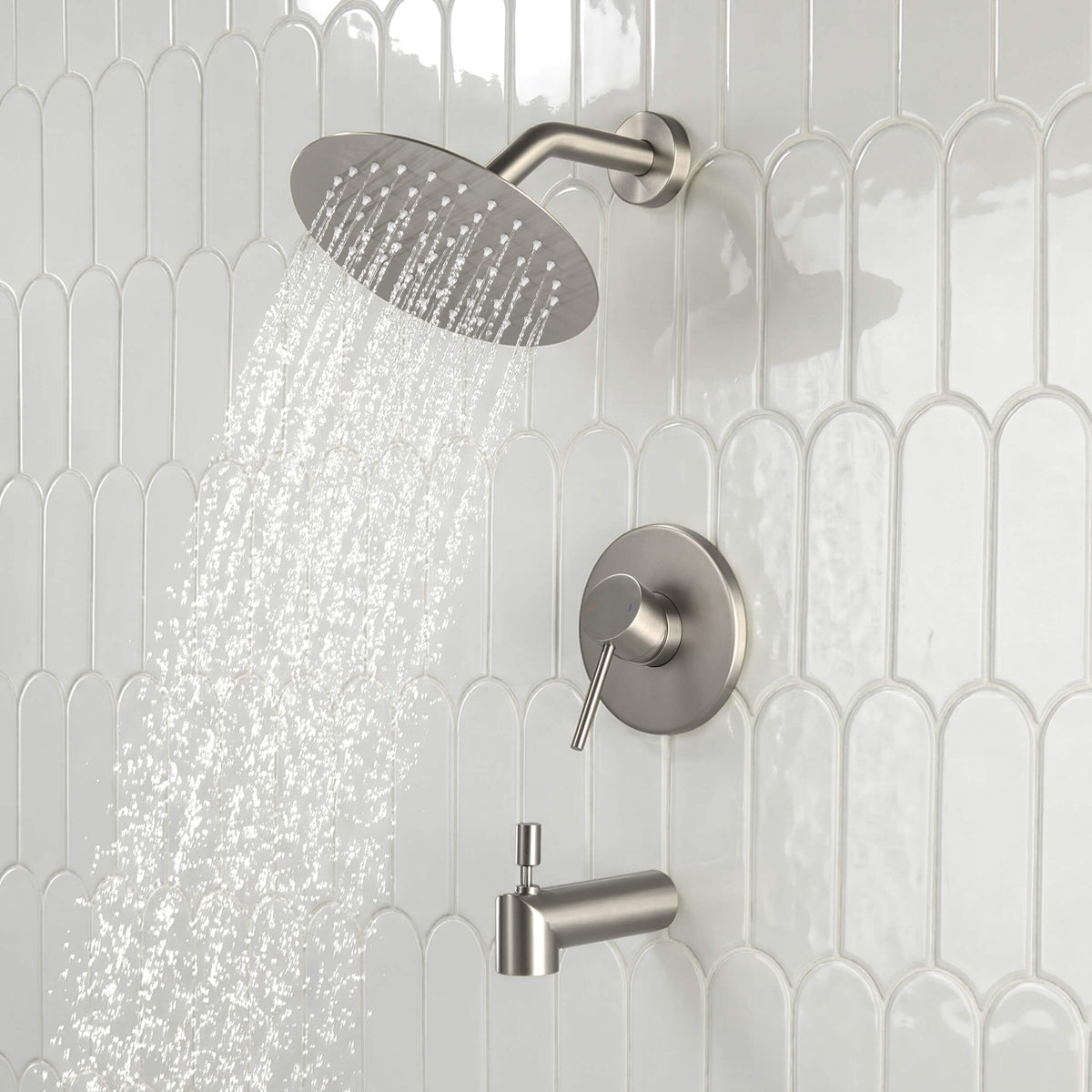 Halo Single Function Pressure Balanced Complete Shower Faucet Set with Tub Spout - CSF-4016
