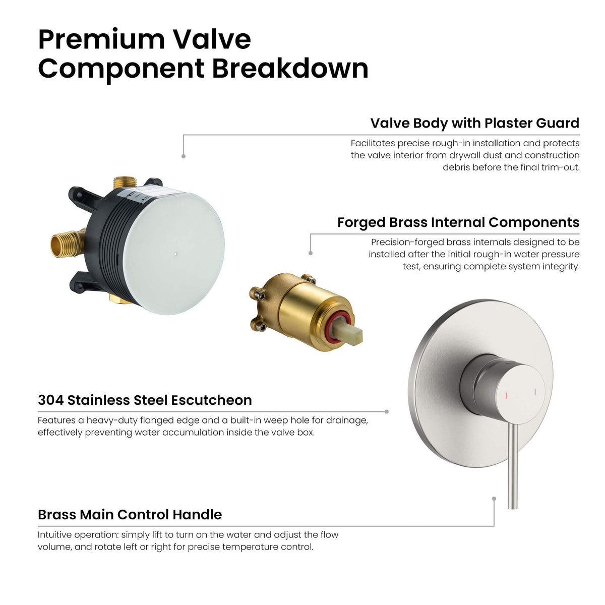 Halo Single Function Pressure Balanced Complete Shower Faucet Set with Tub Spout - CSF-4016