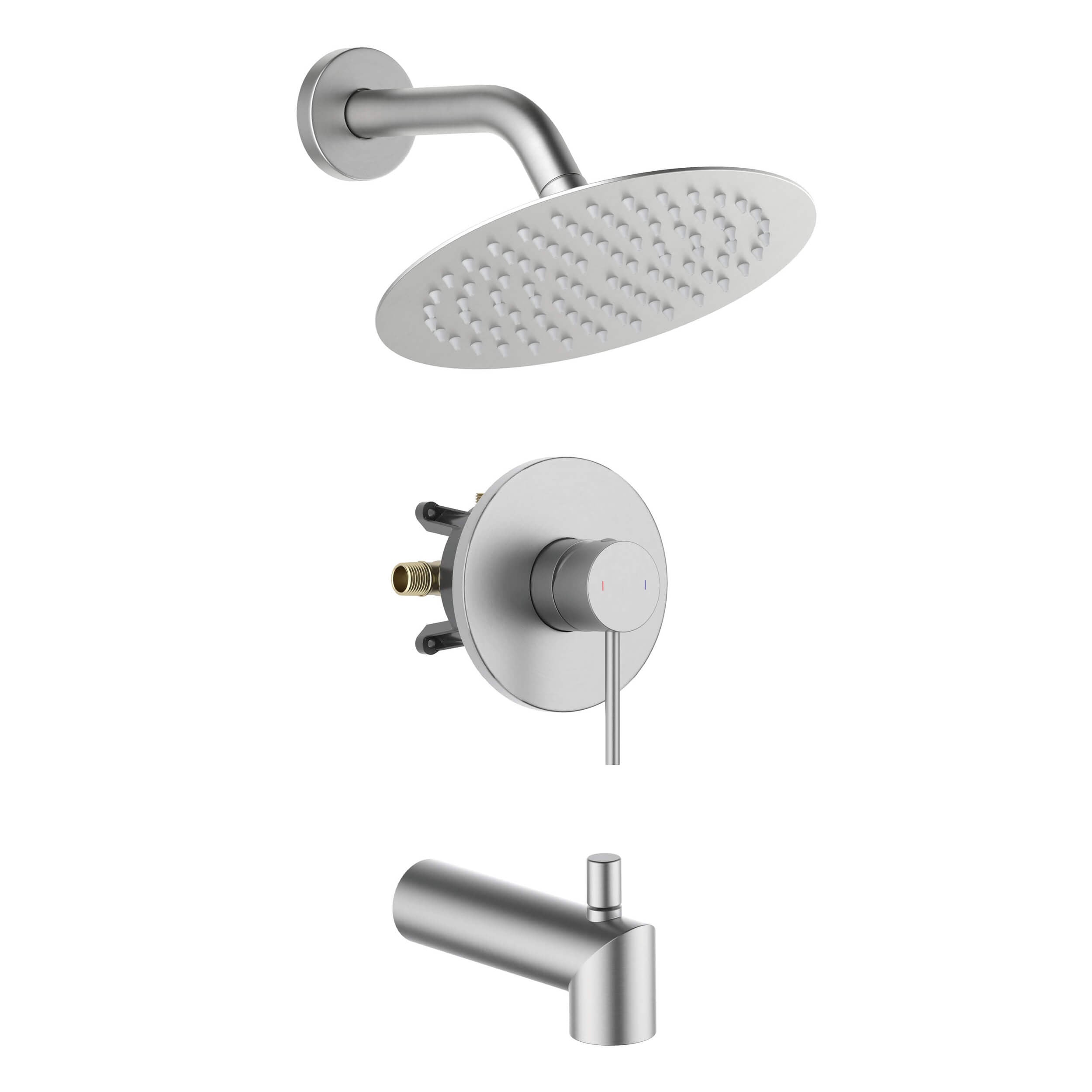 Halo Single Function Pressure Balanced Complete Shower Faucet Set with Tub Spout - CSF-4016