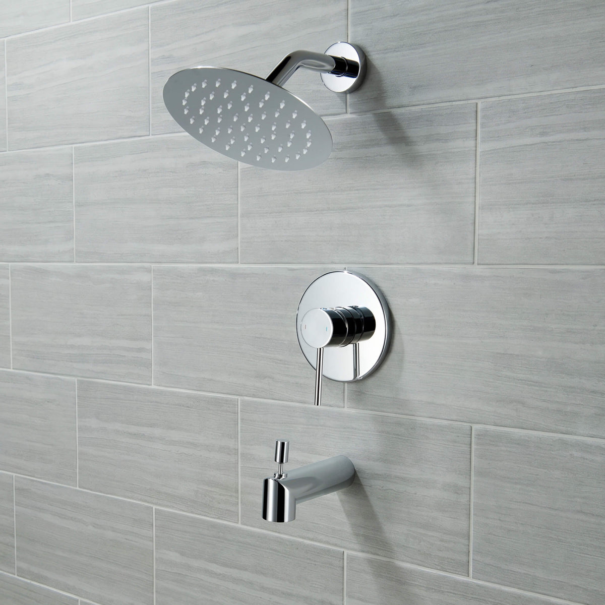Halo Single Function Pressure Balanced Complete Shower Faucet Set with Tub Spout - CSF-4016