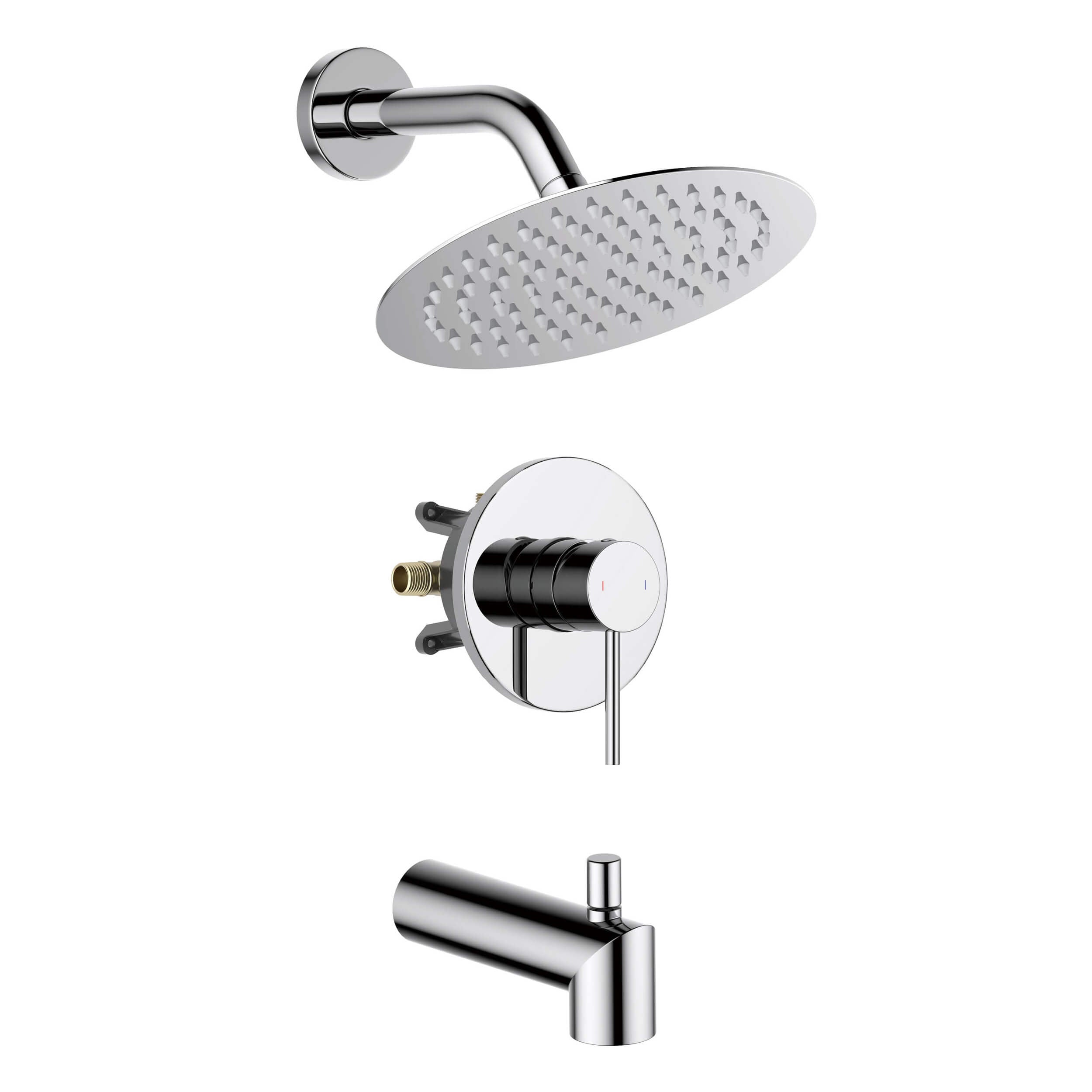 Halo Single Function Pressure Balanced Complete Shower Faucet Set with Tub Spout - CSF-4016