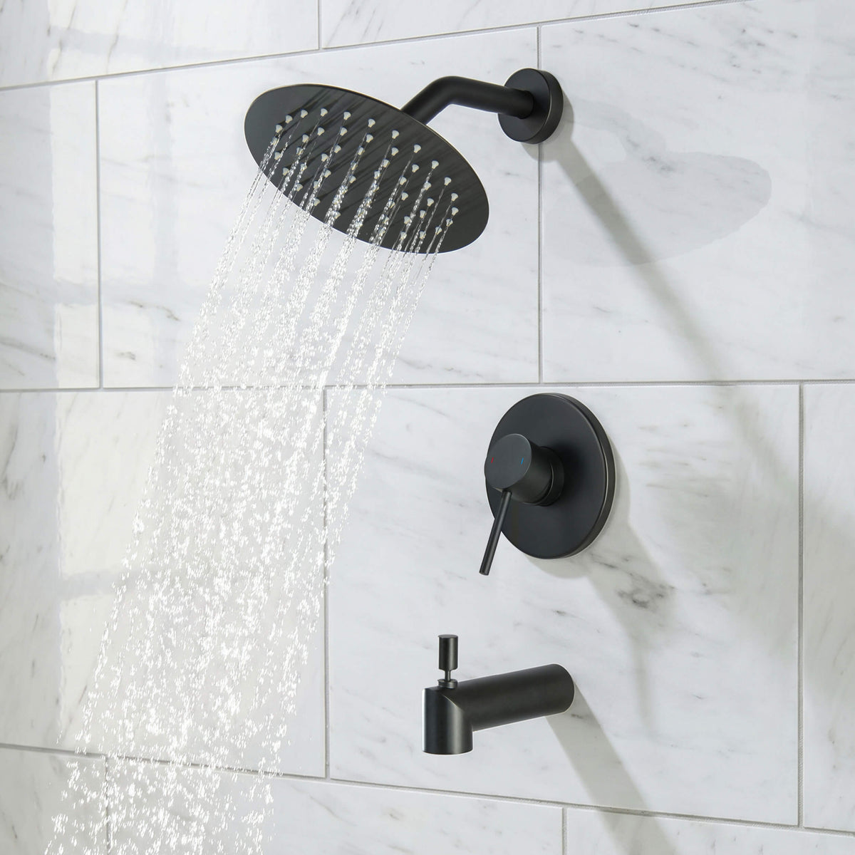 Halo Single Function Pressure Balanced Complete Shower Faucet Set with Tub Spout - CSF-4016