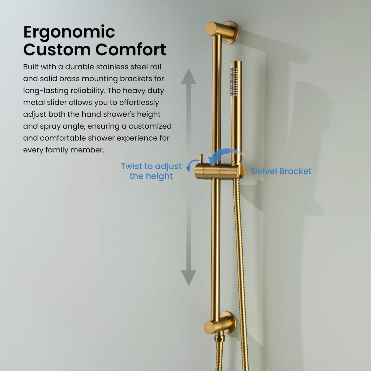 Halo 2-Function Pressure Balanced Complete Shower Faucet Set with Slide Bar - CSF-4019