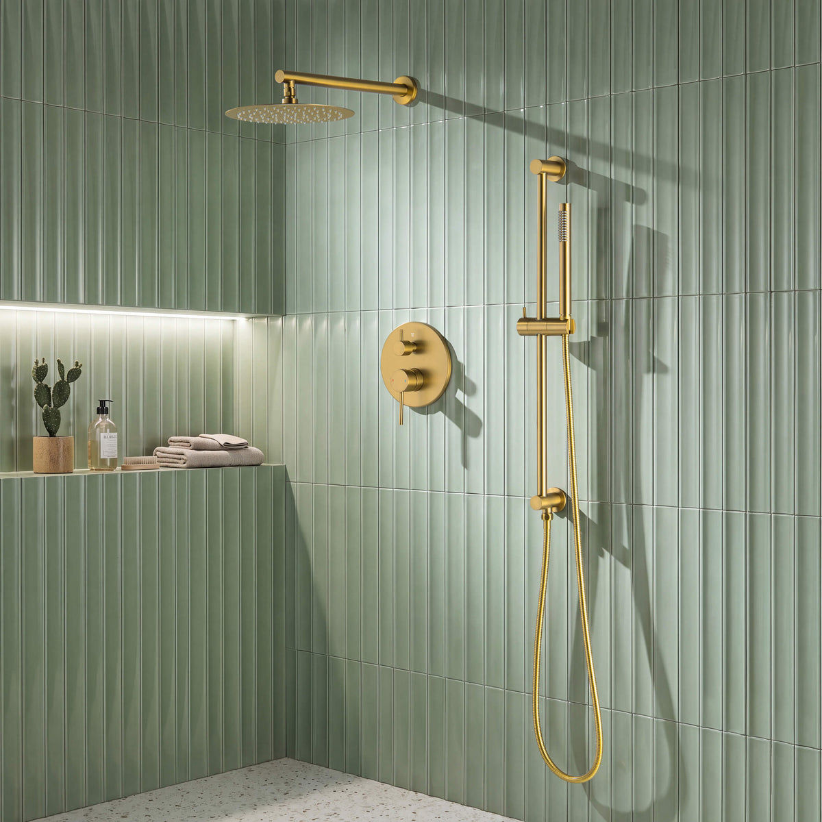 Halo 2-Function Pressure Balanced Complete Shower Faucet Set with Slide Bar - CSF-4019