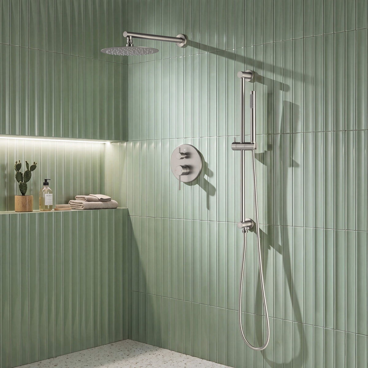 Halo 2-Function Pressure Balanced Complete Shower Faucet Set with Slide Bar - CSF-4019