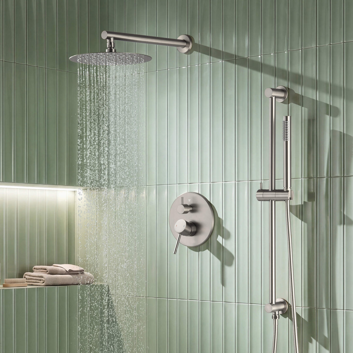 Halo 2-Function Pressure Balanced Complete Shower Faucet Set with Slide Bar - CSF-4019