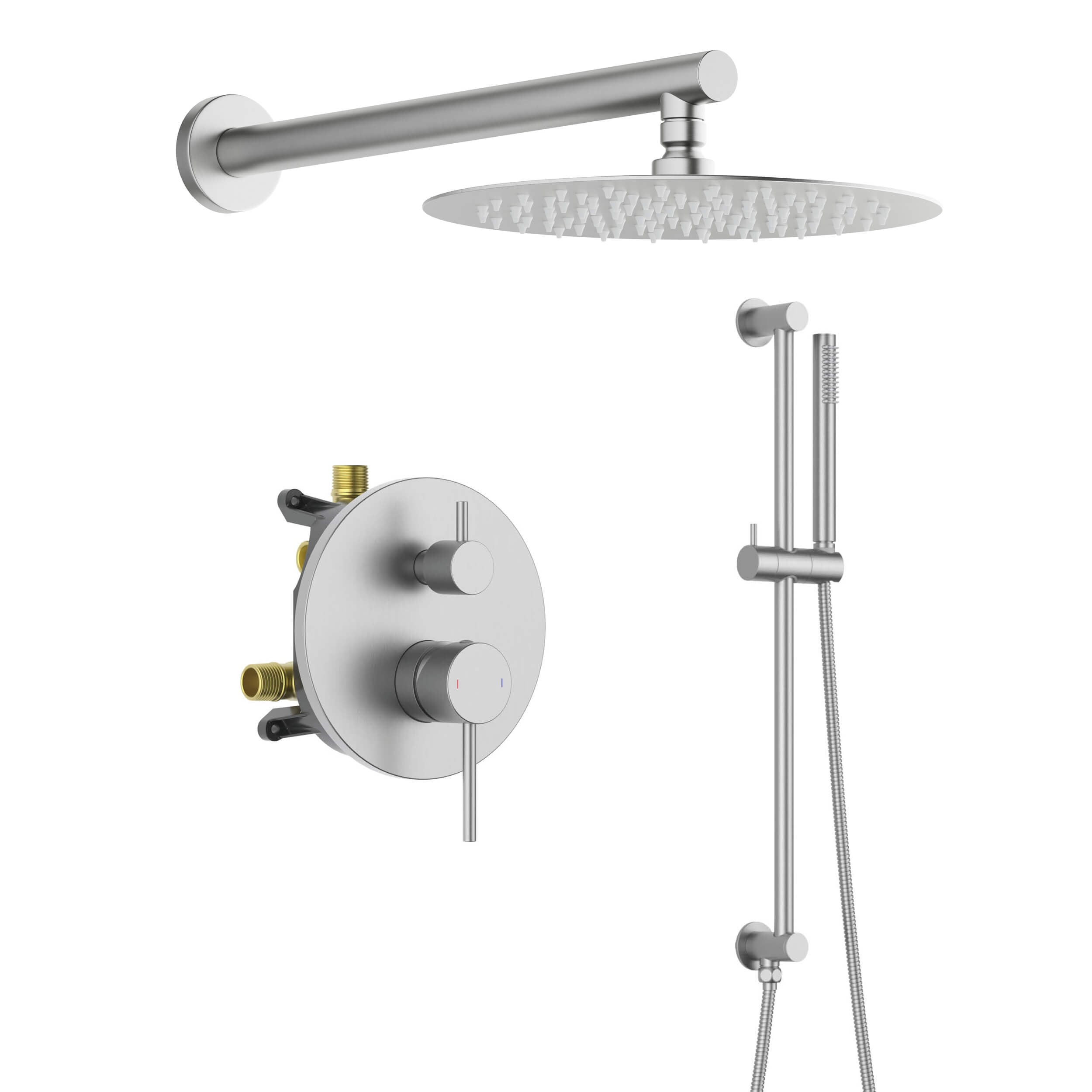 Halo 2-Function Pressure Balanced Complete Shower Faucet Set with Slide Bar - CSF-4019