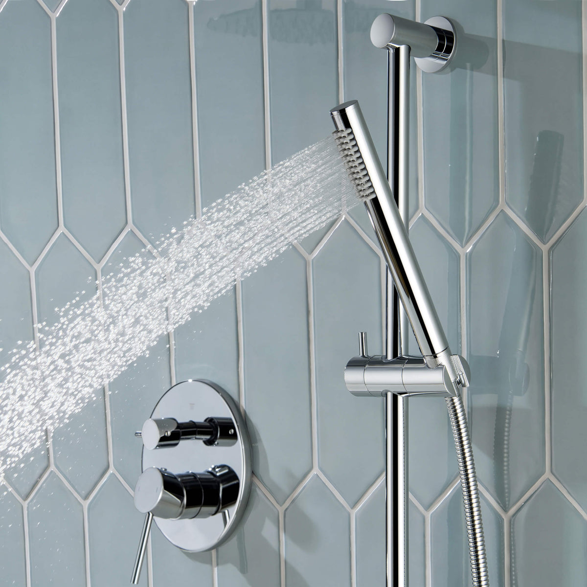Halo 2-Function Pressure Balanced Complete Shower Faucet Set with Slide Bar - CSF-4019
