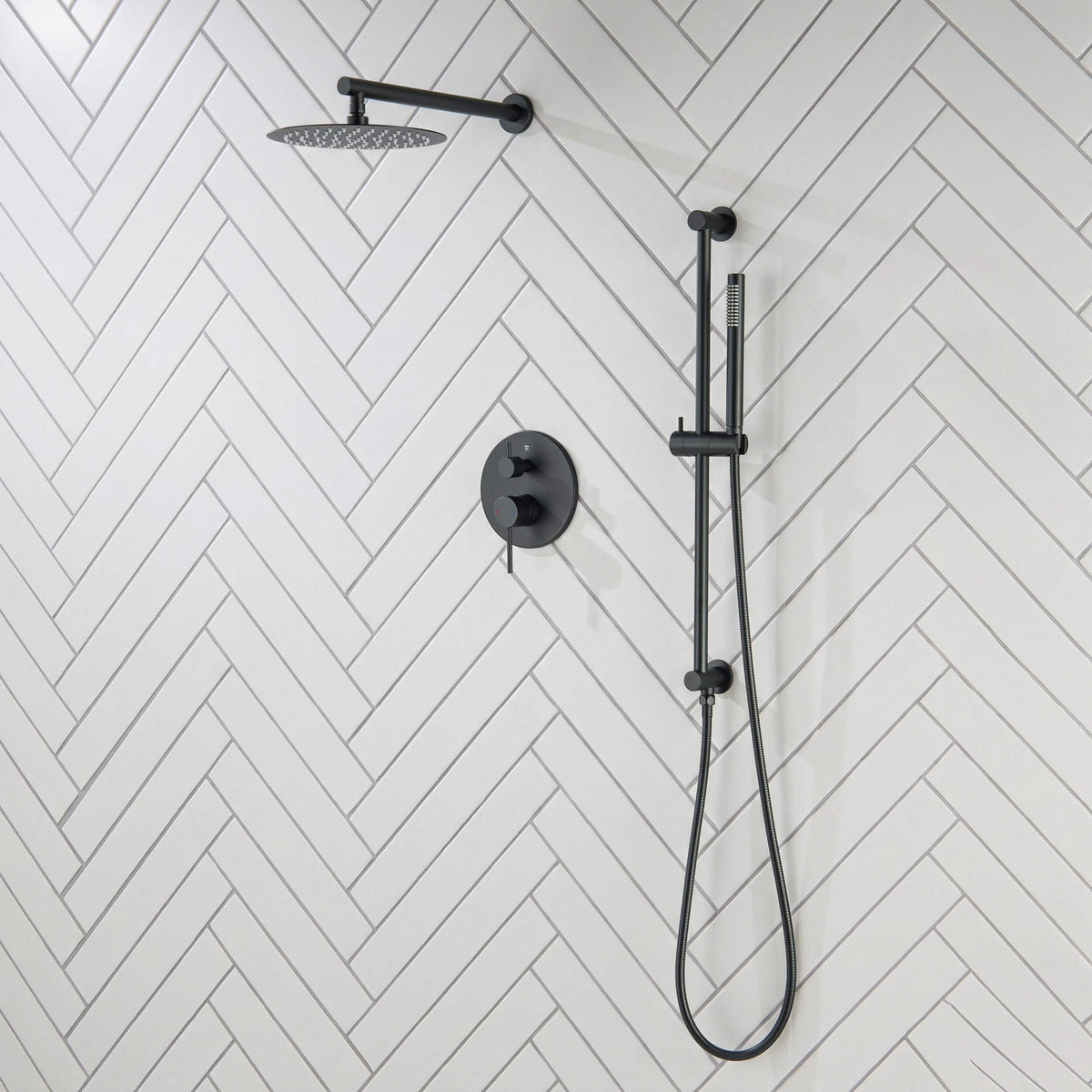 Halo 2-Function Pressure Balanced Complete Shower Faucet Set with Slide Bar - CSF-4019