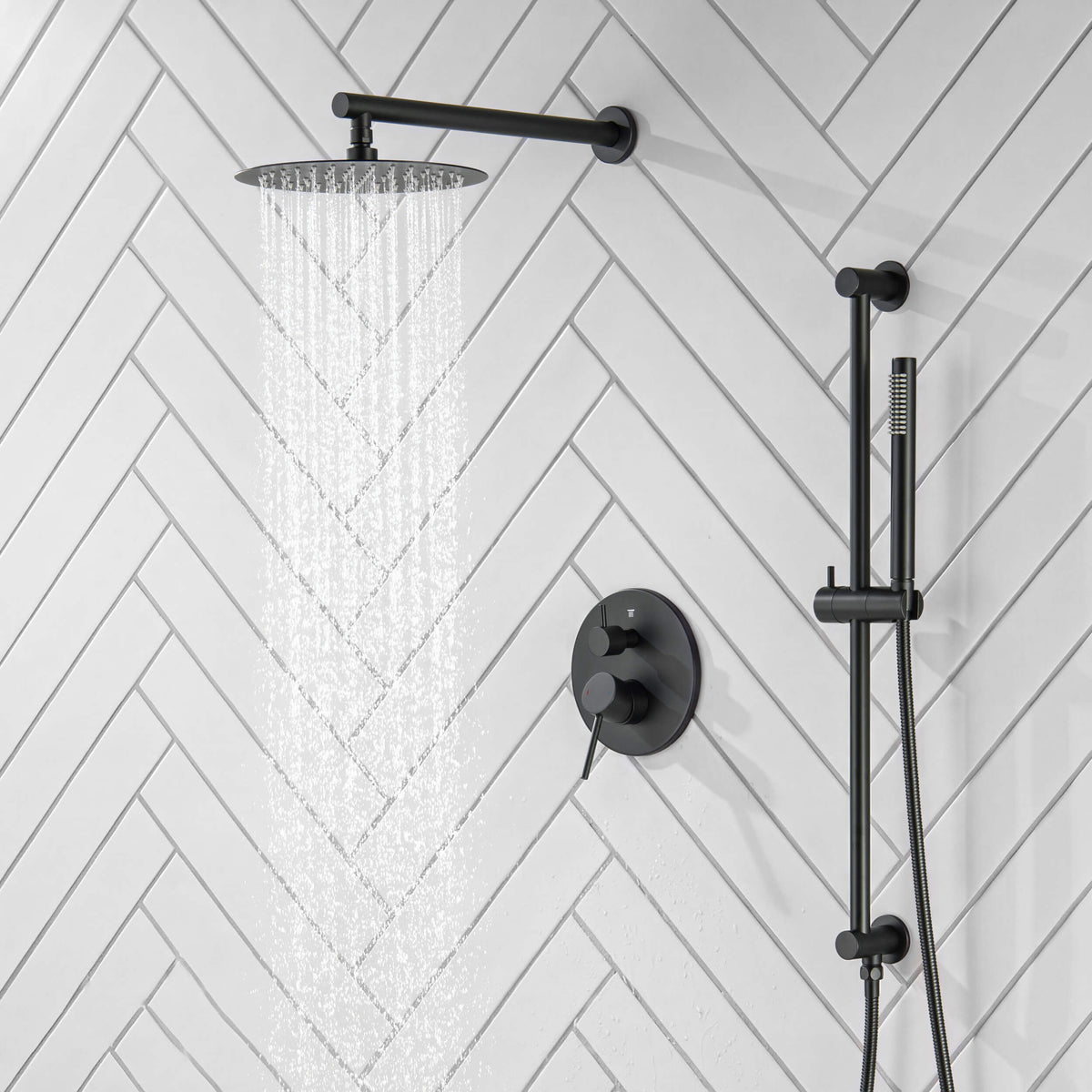 Halo 2-Function Pressure Balanced Complete Shower Faucet Set with Slide Bar - CSF-4019