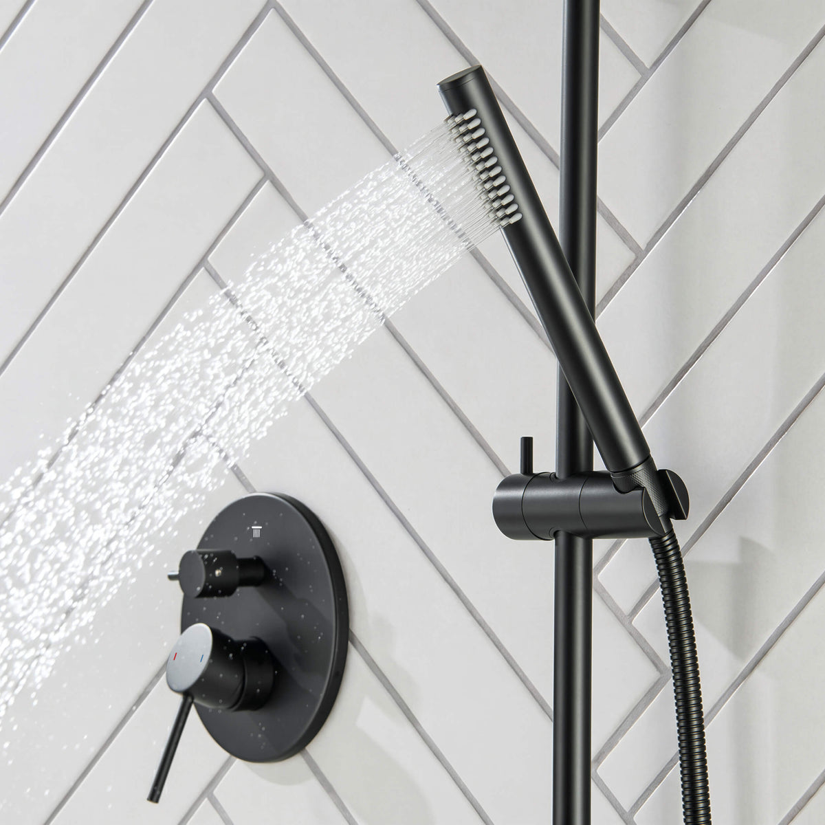 Halo 2-Function Pressure Balanced Complete Shower Faucet Set with Slide Bar - CSF-4019