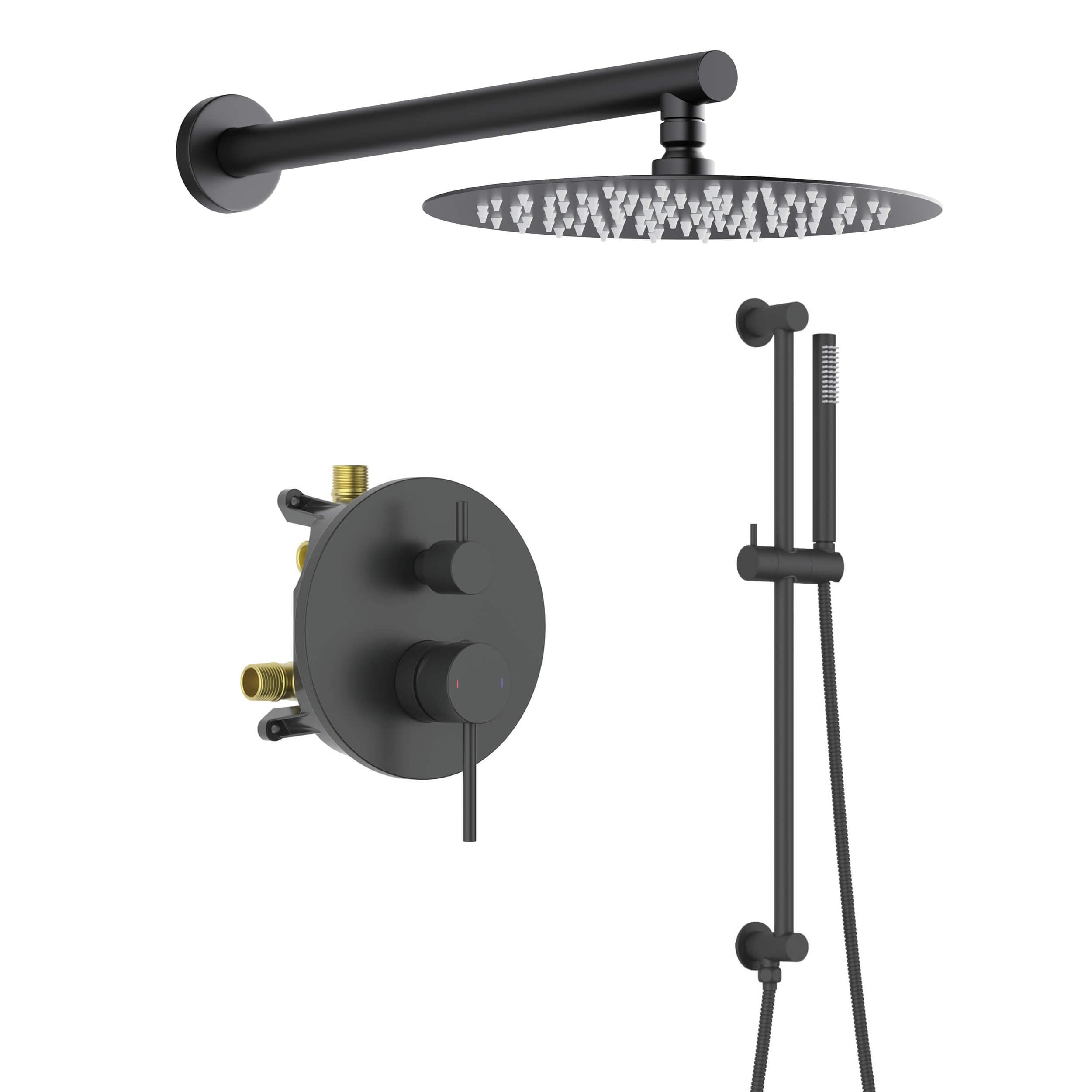 Halo 2-Function Pressure Balanced Complete Shower Faucet Set with Slide Bar - CSF-4019