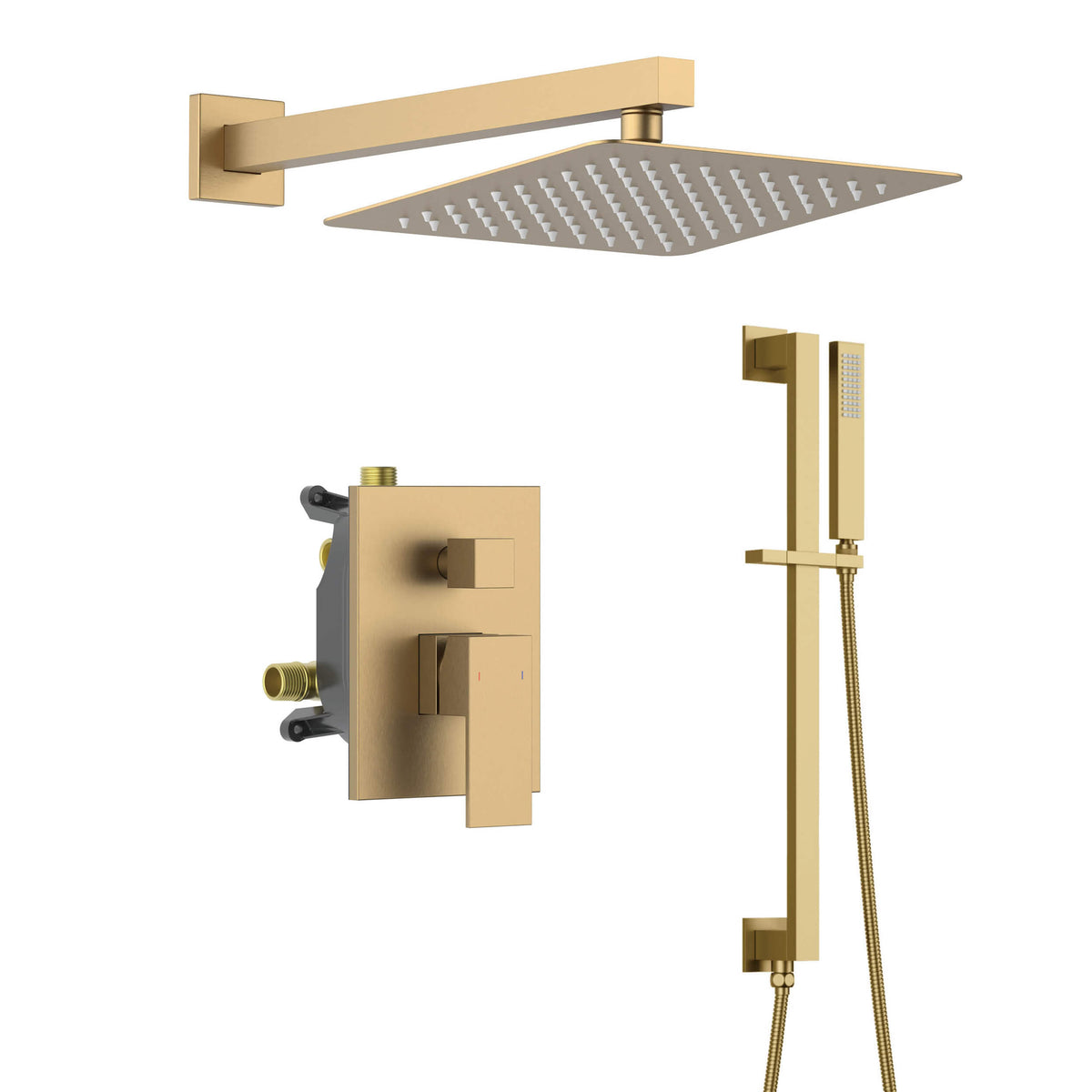 Quadra 2-Function Pressure Balanced Complete Shower Faucet Set with Slide Bar - CSF-4020