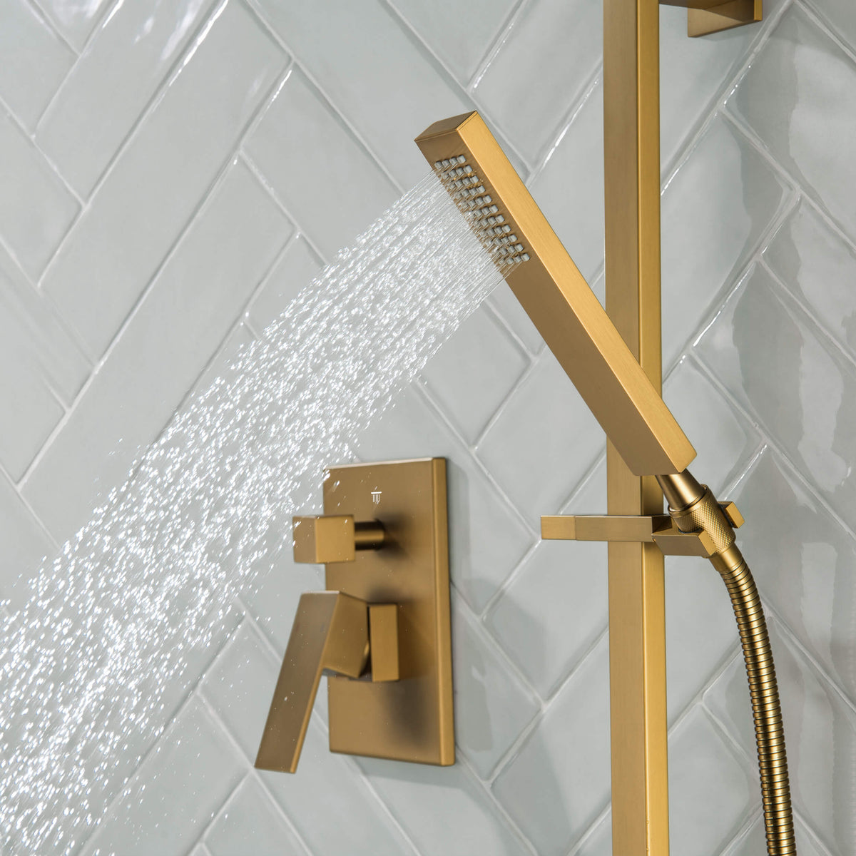 Quadra 2-Function Pressure Balanced Complete Shower Faucet Set with Slide Bar - CSF-4020