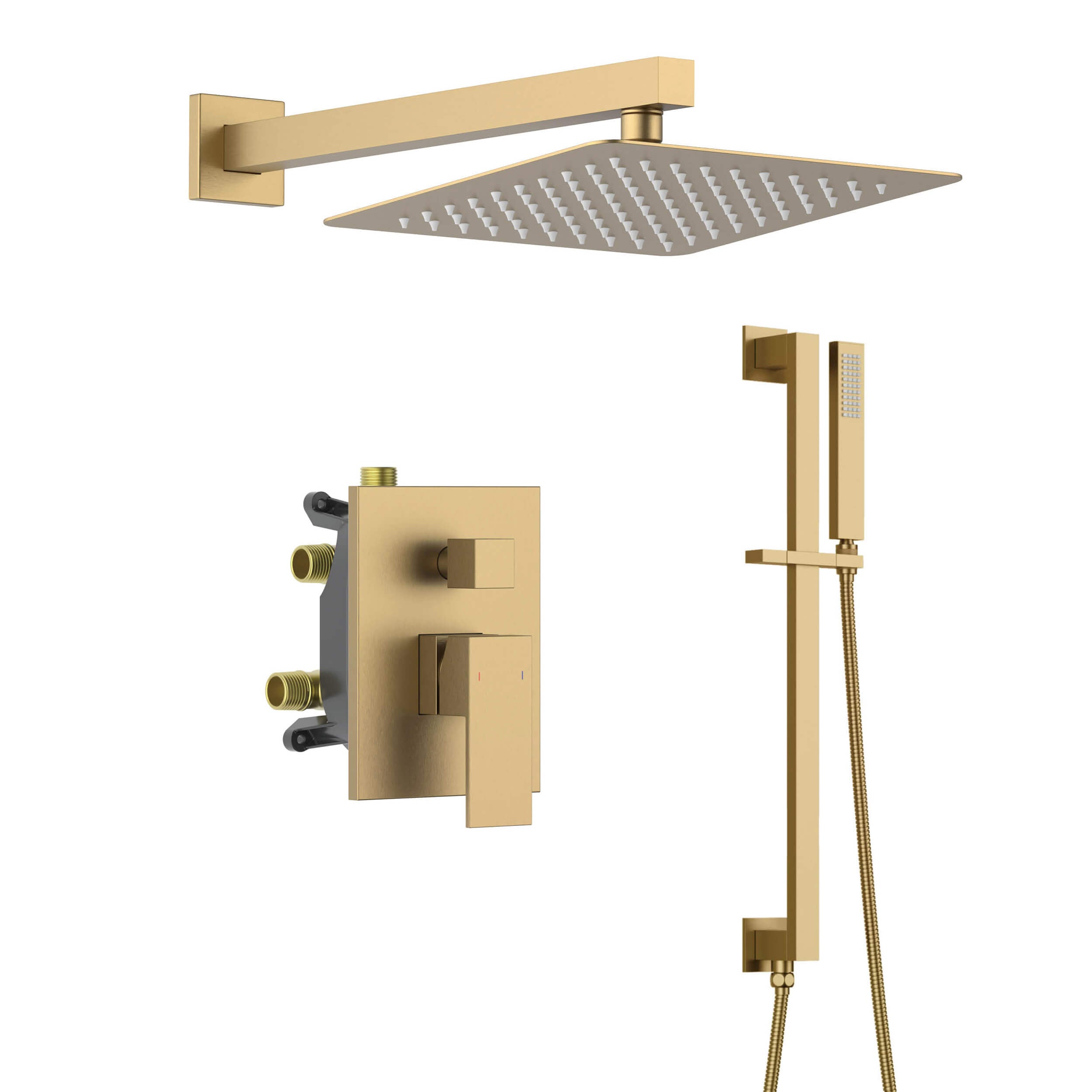 Quadra 2-Function Pressure Balanced Complete Shower Faucet Set with Slide Bar - CSF-4020