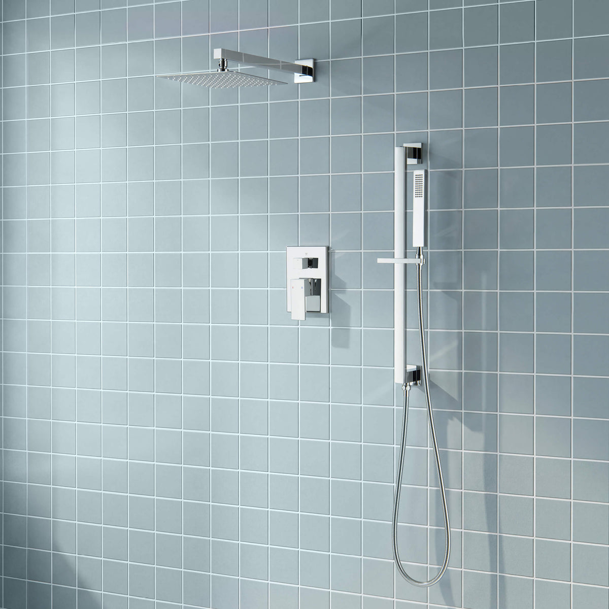 Quadra 2-Function Pressure Balanced Complete Shower Faucet Set with Slide Bar - CSF-4020