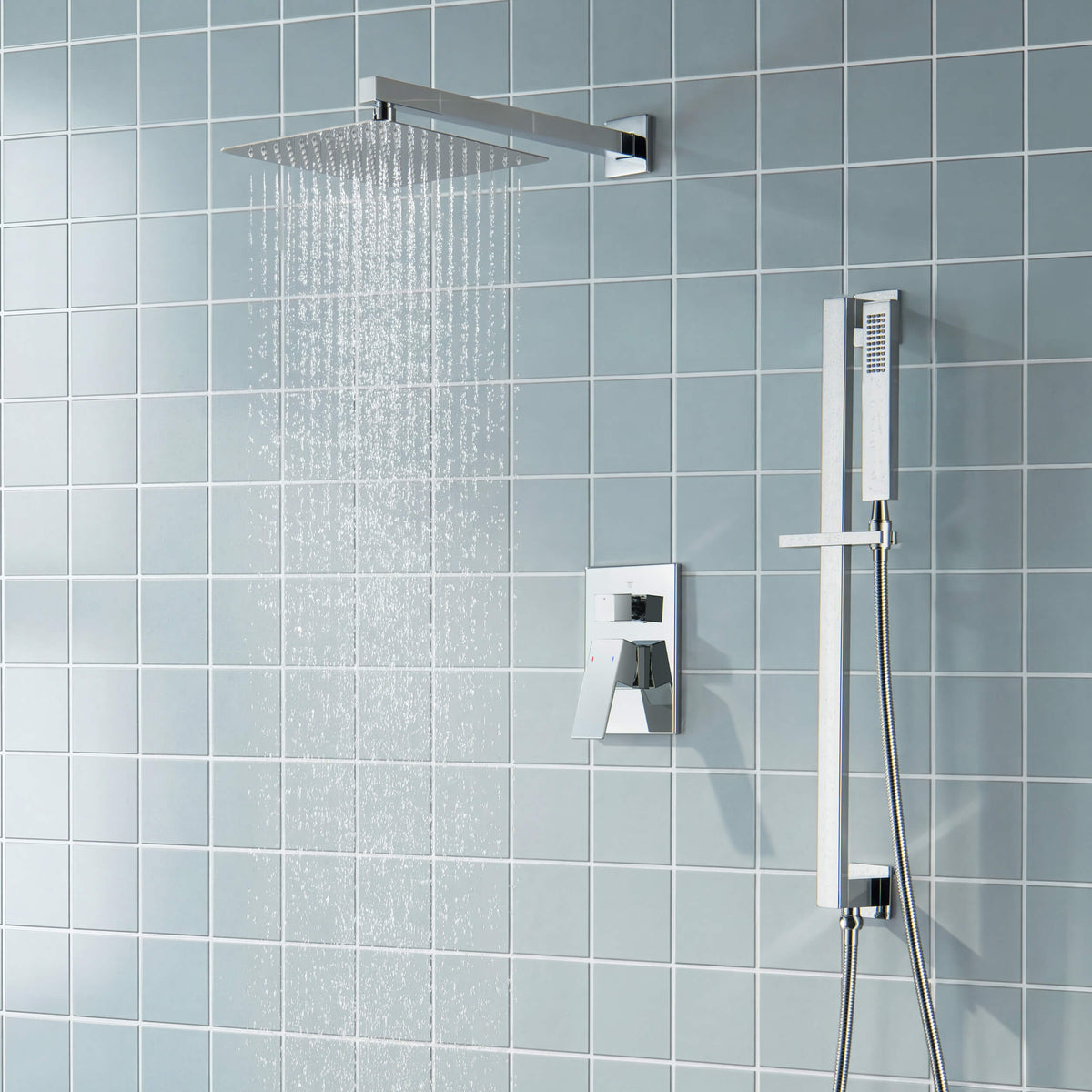 Quadra 2-Function Pressure Balanced Complete Shower Faucet Set with Slide Bar - CSF-4020