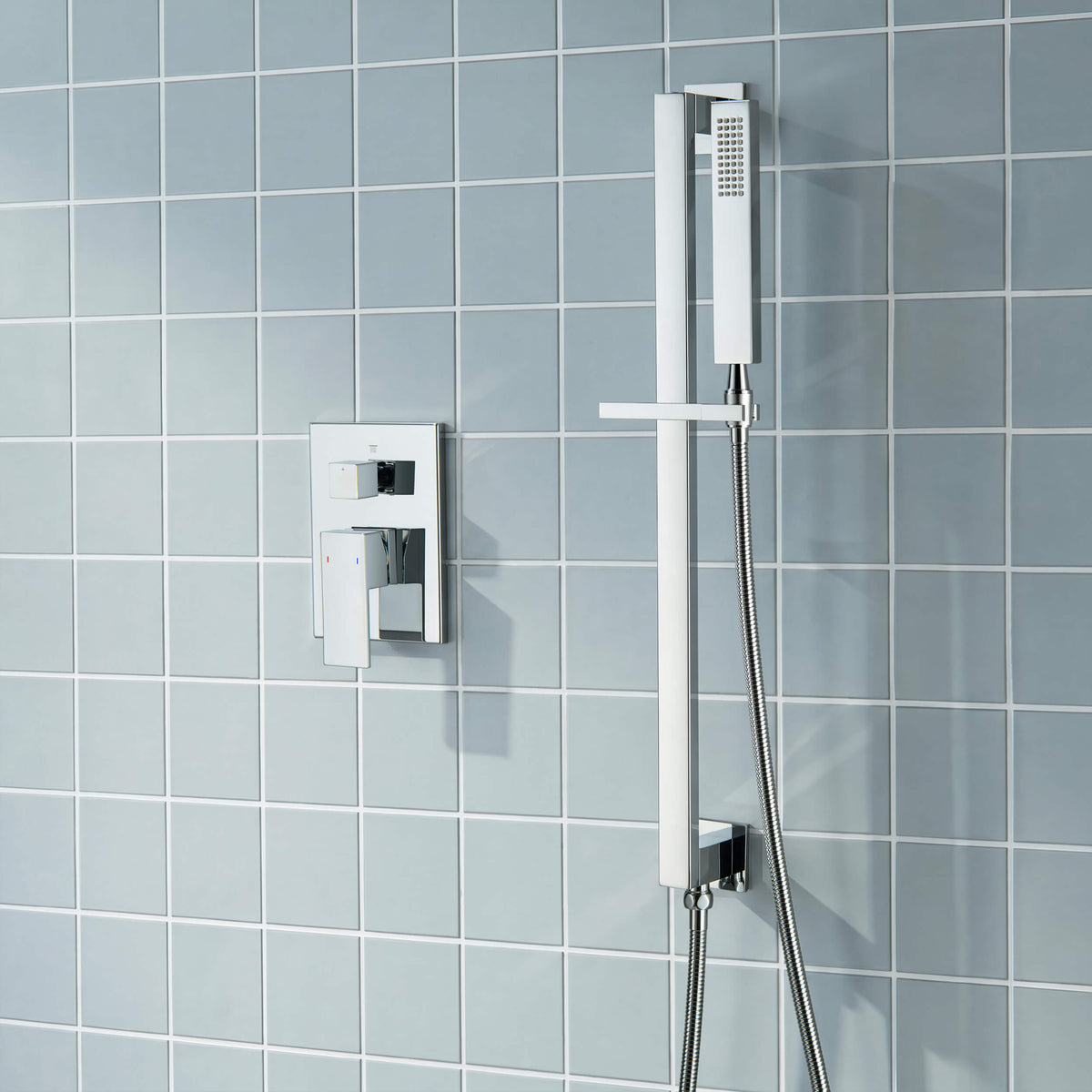 Quadra 2-Function Pressure Balanced Complete Shower Faucet Set with Slide Bar - CSF-4020