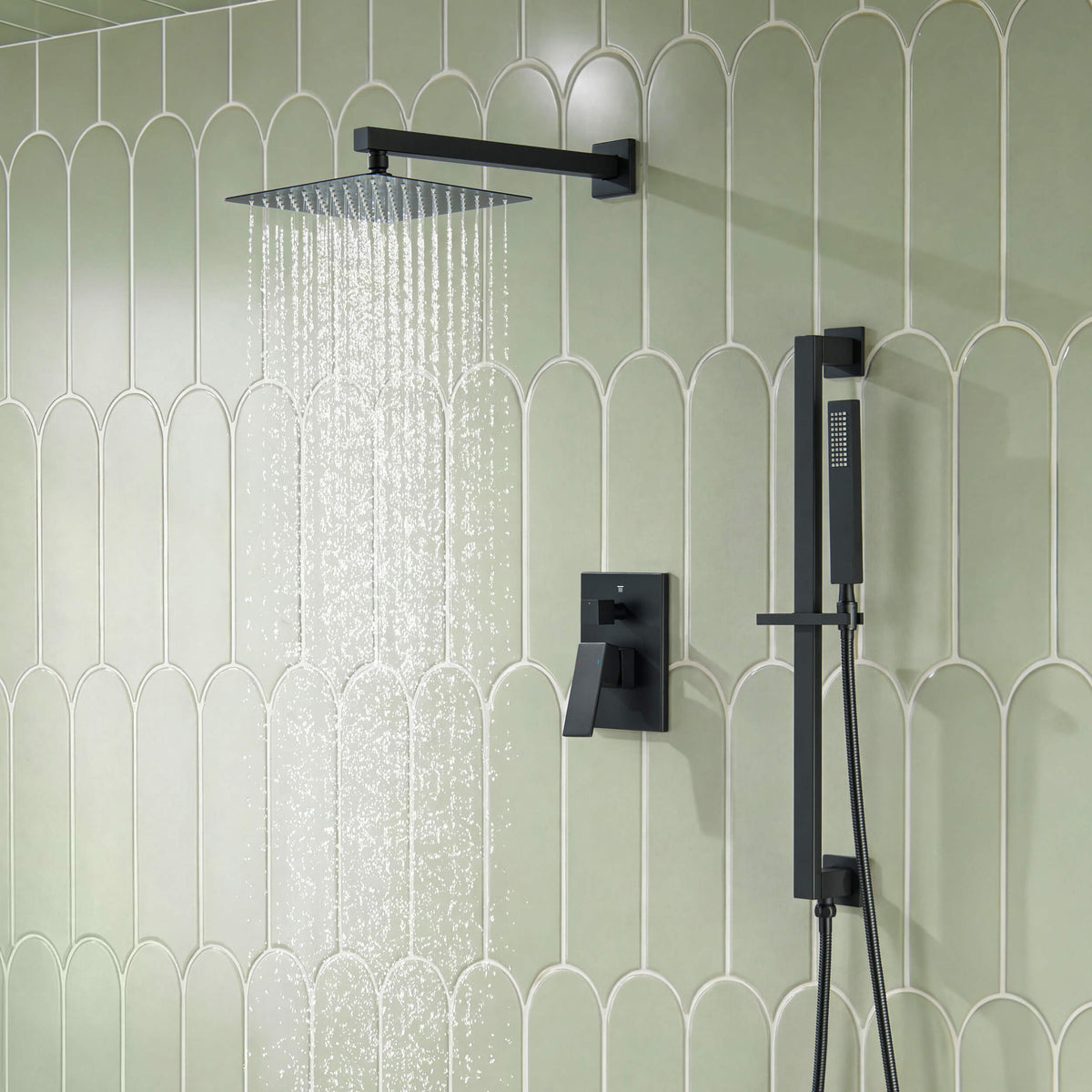 Quadra 2-Function Pressure Balanced Complete Shower Faucet Set with Slide Bar - CSF-4020