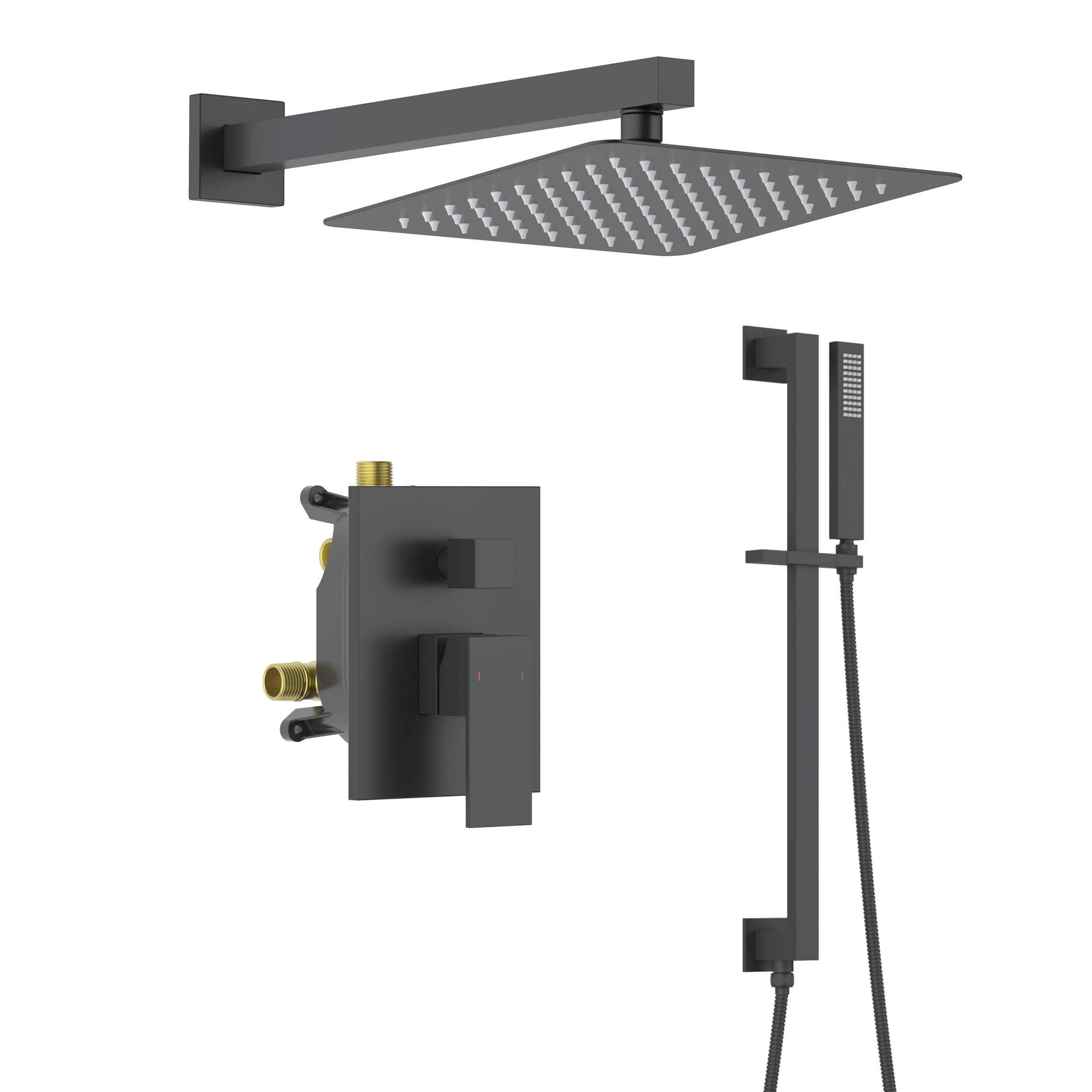 Quadra 2-Function Pressure Balanced Complete Shower Faucet Set with Slide Bar - CSF-4020
