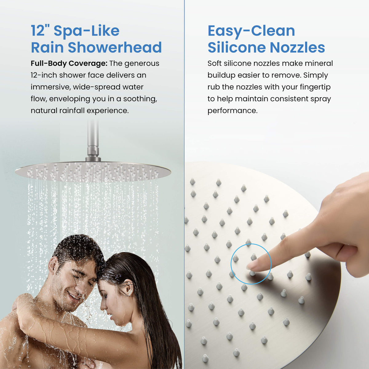 Halo 3-Function Pressure Balanced Complete Shower Faucet Set with Wall Mount, Ceiling Mount, and Handheld Shower Heads - CSF-4021