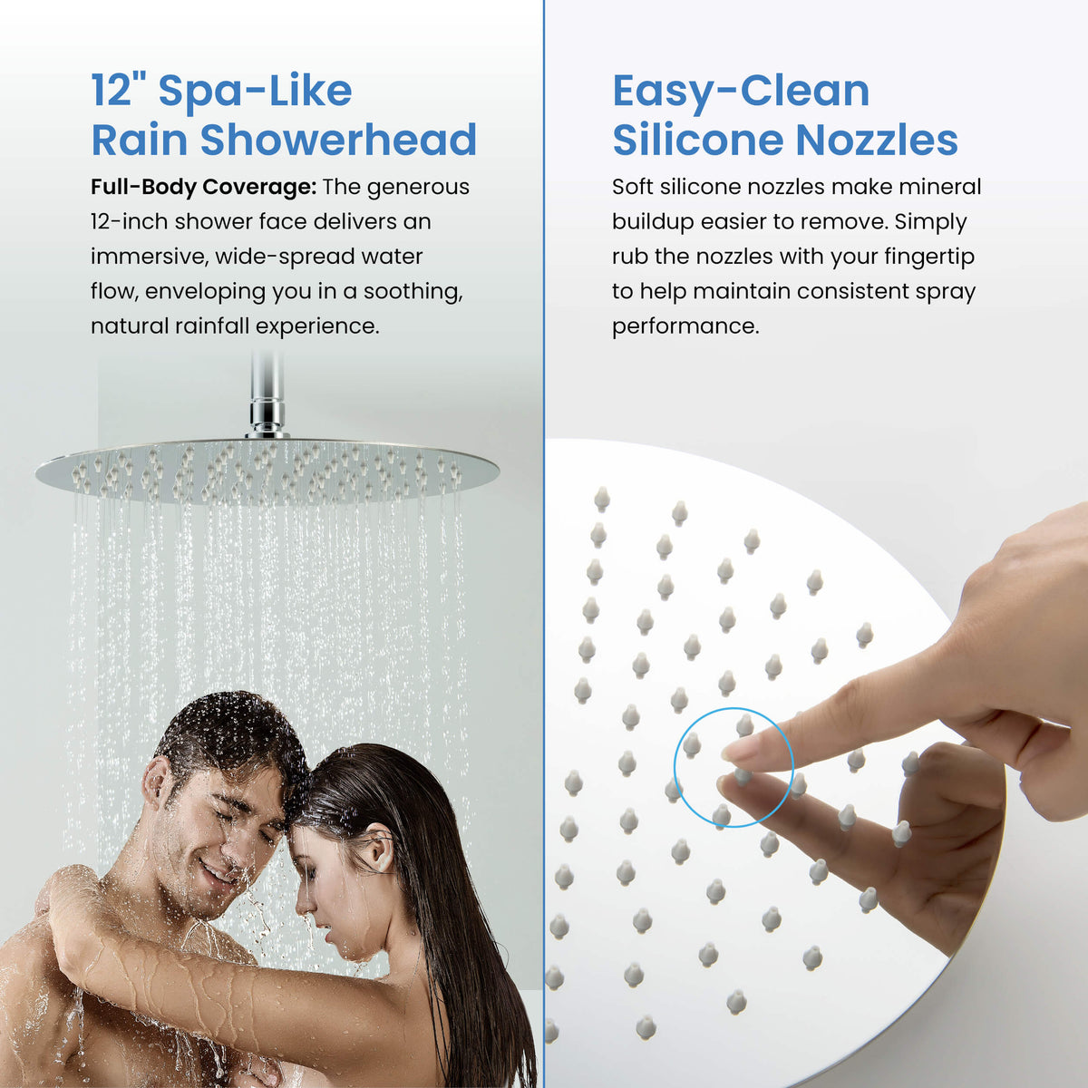 Halo 3-Function Pressure Balanced Complete Shower Faucet Set with Wall Mount, Ceiling Mount, and Handheld Shower Heads - CSF-4021