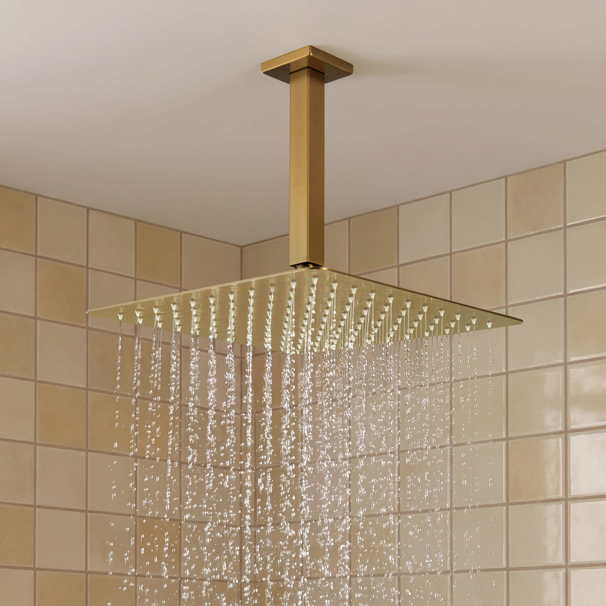 Quadra 3-Function Pressure Balanced Complete Shower Faucet Set with Wall Mount, Ceiling Mount, and Handheld Shower Heads - CSF-4022