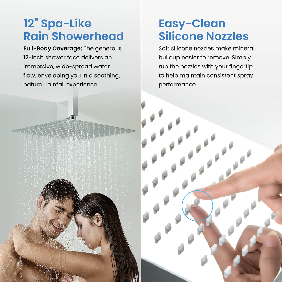 Quadra 3-Function Pressure Balanced Complete Shower Faucet Set with Wall Mount, Ceiling Mount, and Handheld Shower Heads - CSF-4022