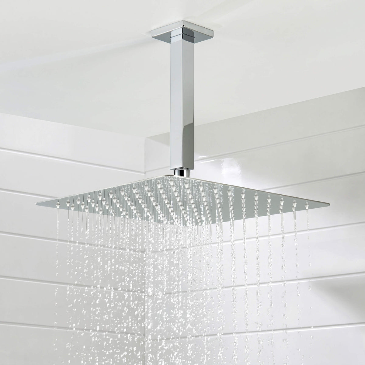 Quadra 3-Function Pressure Balanced Complete Shower Faucet Set with Wall Mount, Ceiling Mount, and Handheld Shower Heads - CSF-4022