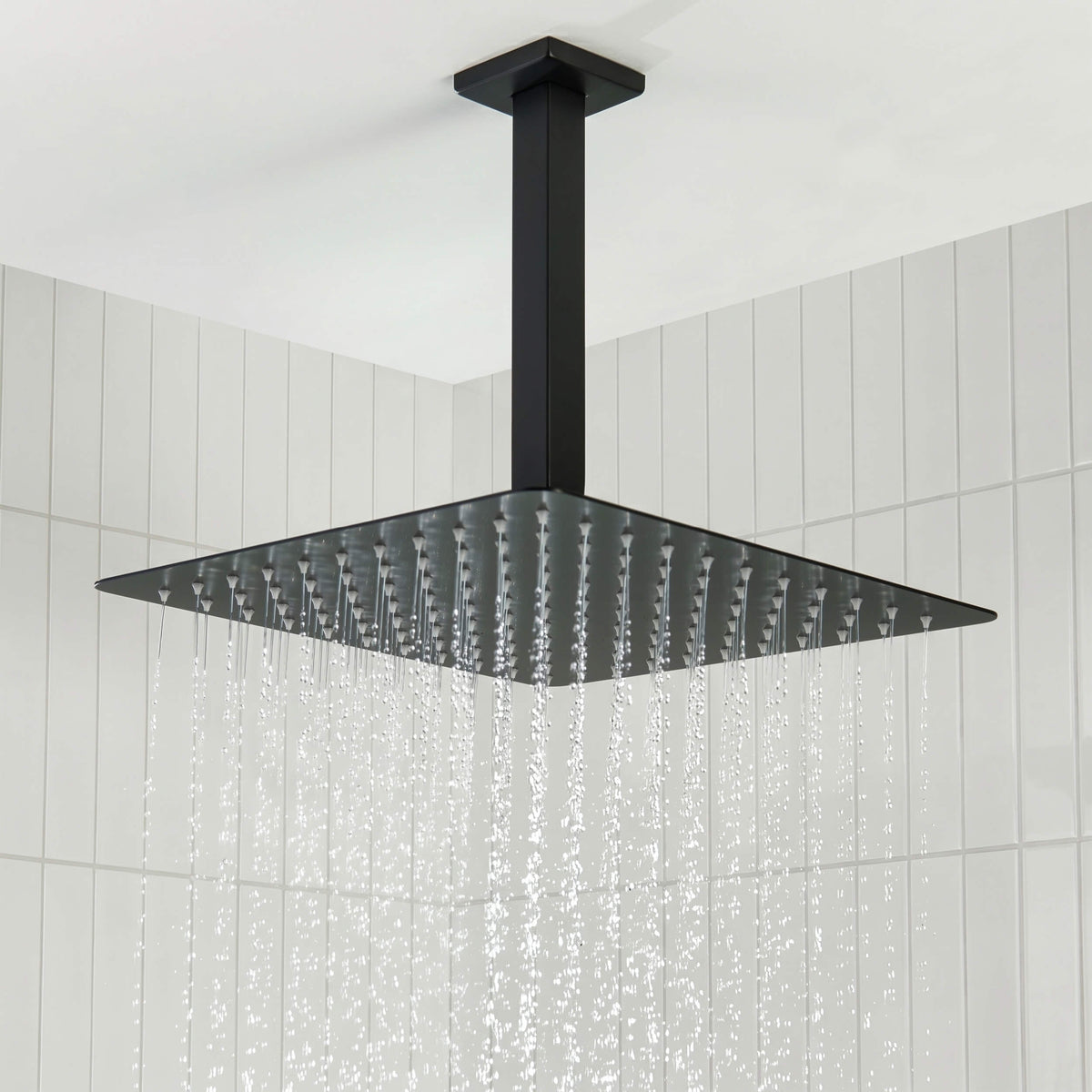 Quadra 3-Function Pressure Balanced Complete Shower Faucet Set with Wall Mount, Ceiling Mount, and Handheld Shower Heads - CSF-4022