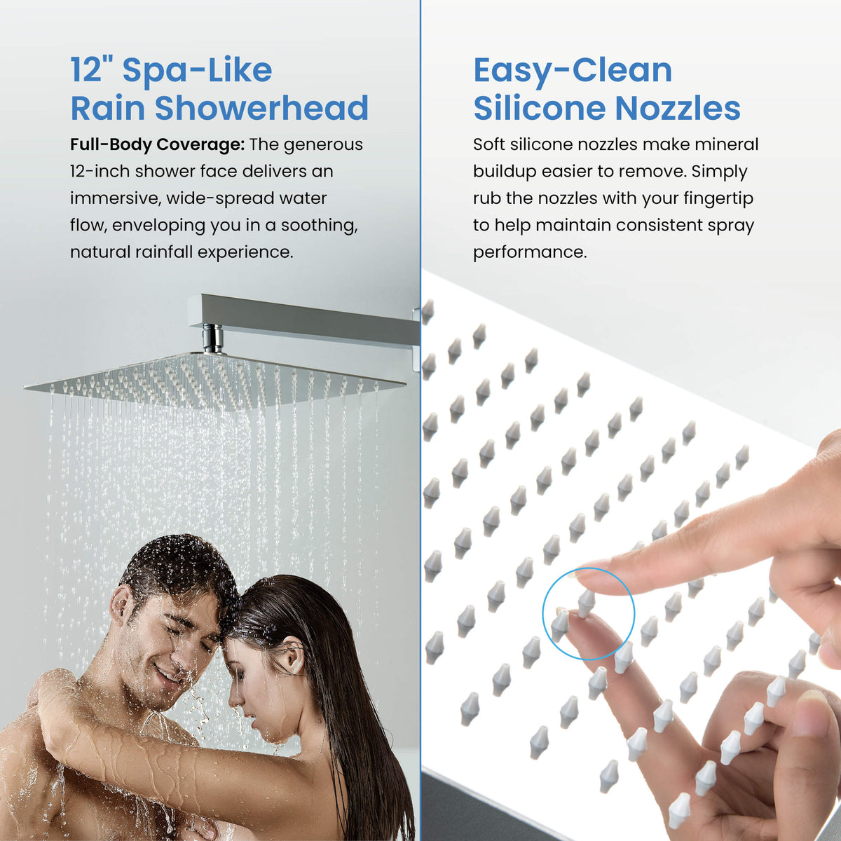 Quadra 3-Function Thermostatic Complete Shower Faucet Set with Wall-Mount Rainshower, Handheld Shower, and Body Jets - CSF-4026