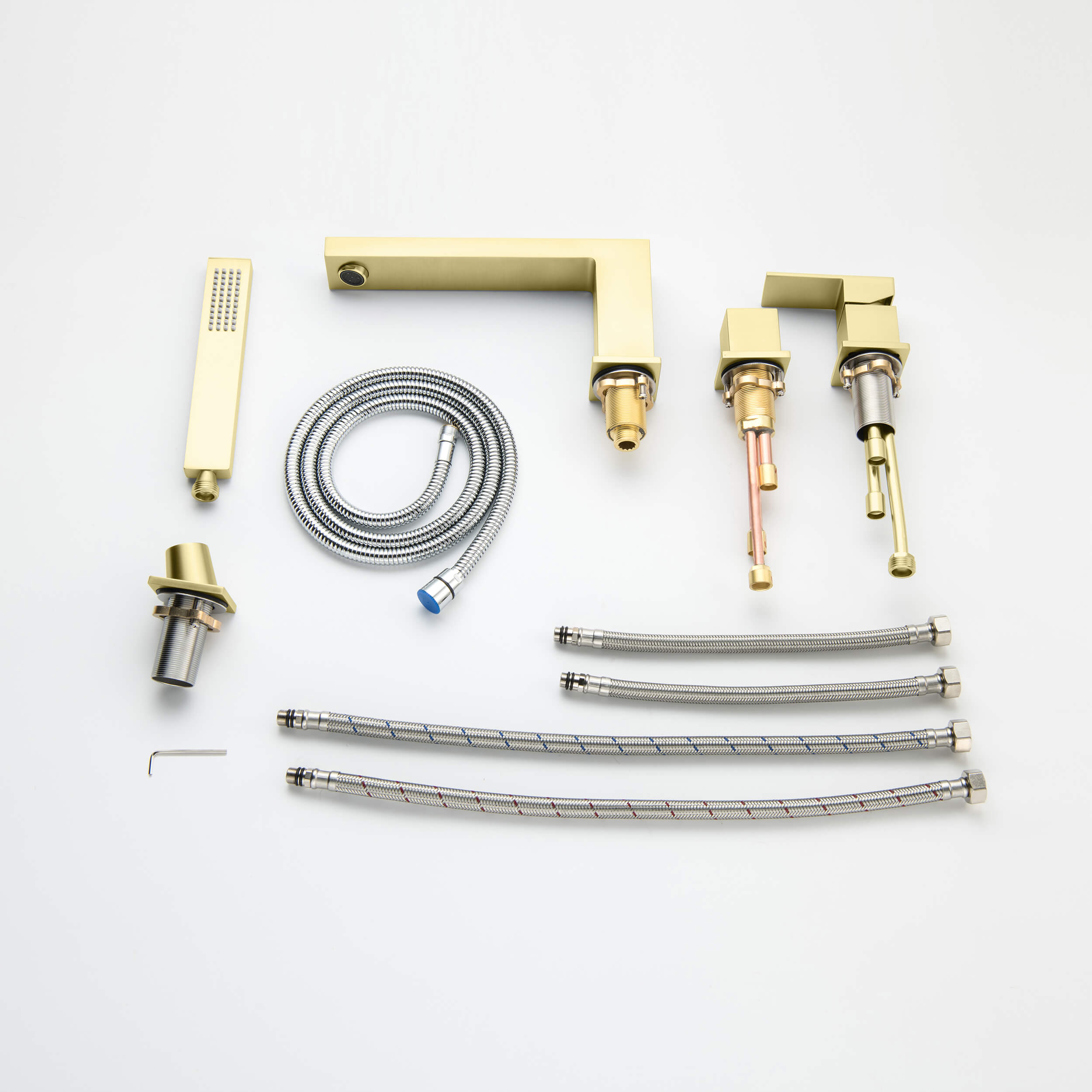 Quadra Deck Mounted Roman Bathtub Faucet with Hand Shower - CTF-3102