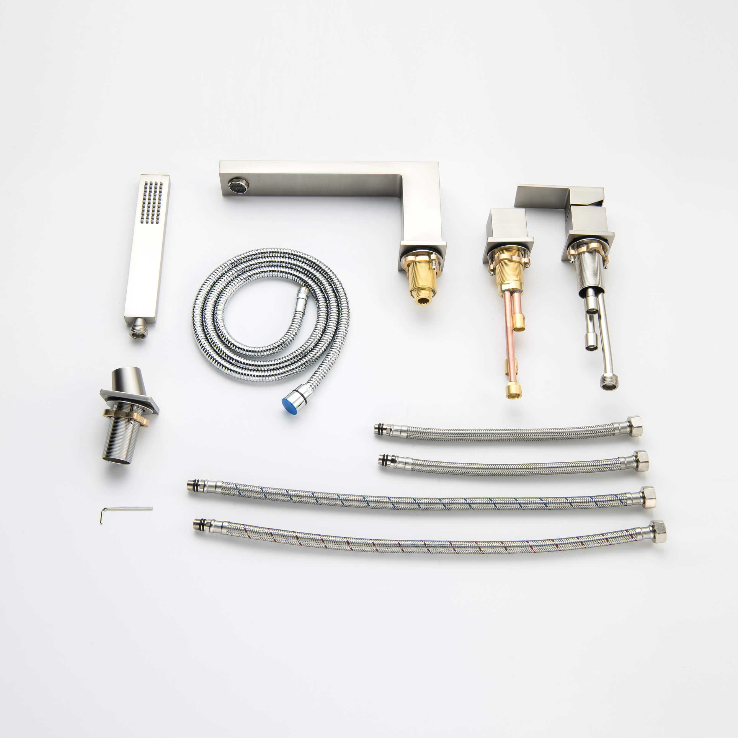 Quadra Deck Mounted Roman Bathtub Faucet with Hand Shower - CTF-3102